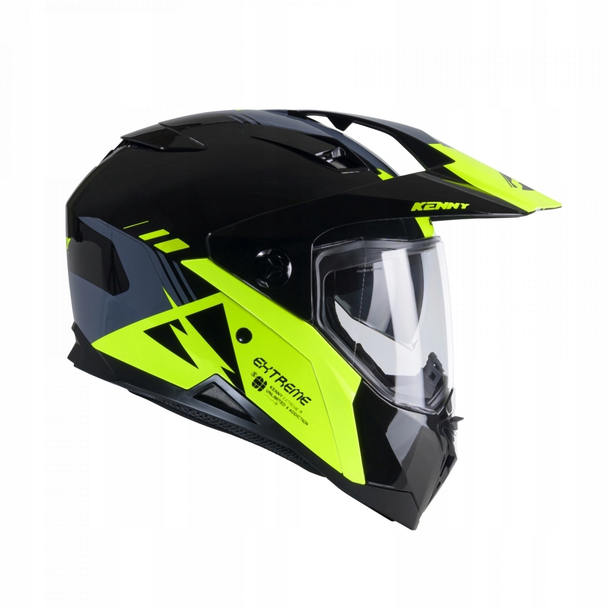 Model Prilby Kenny Racing 2025 Dual Adventure Model Extrémne Grafické Neónová Žltá Farba