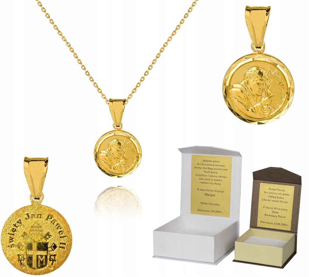 925 Zlatý Řetízek Medailon 40 CM Věnování A4M33