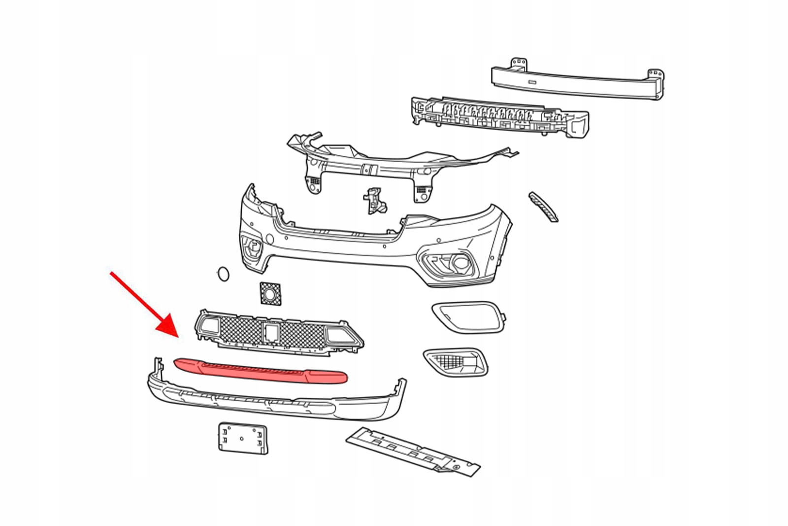 JEEP CHEROKEE V KL 18- SPOILER ZDERZAKA 6DE39TZZAA EAN (GTIN) 3617600590069