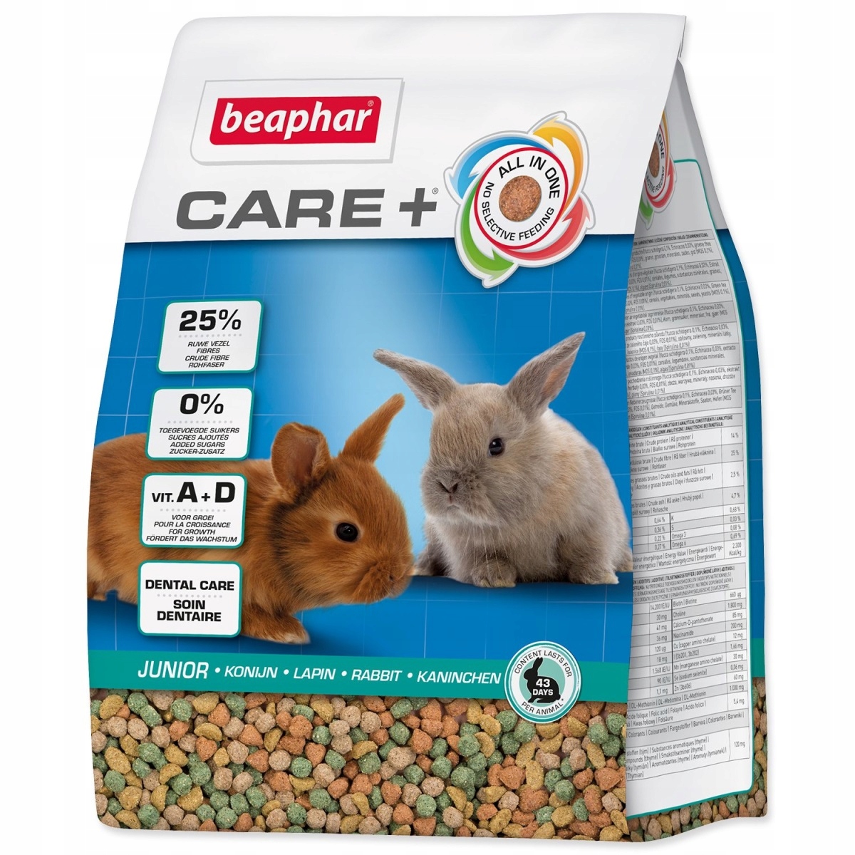 Levně Krmivo Beaphar Care+ králík junior 1,5kg