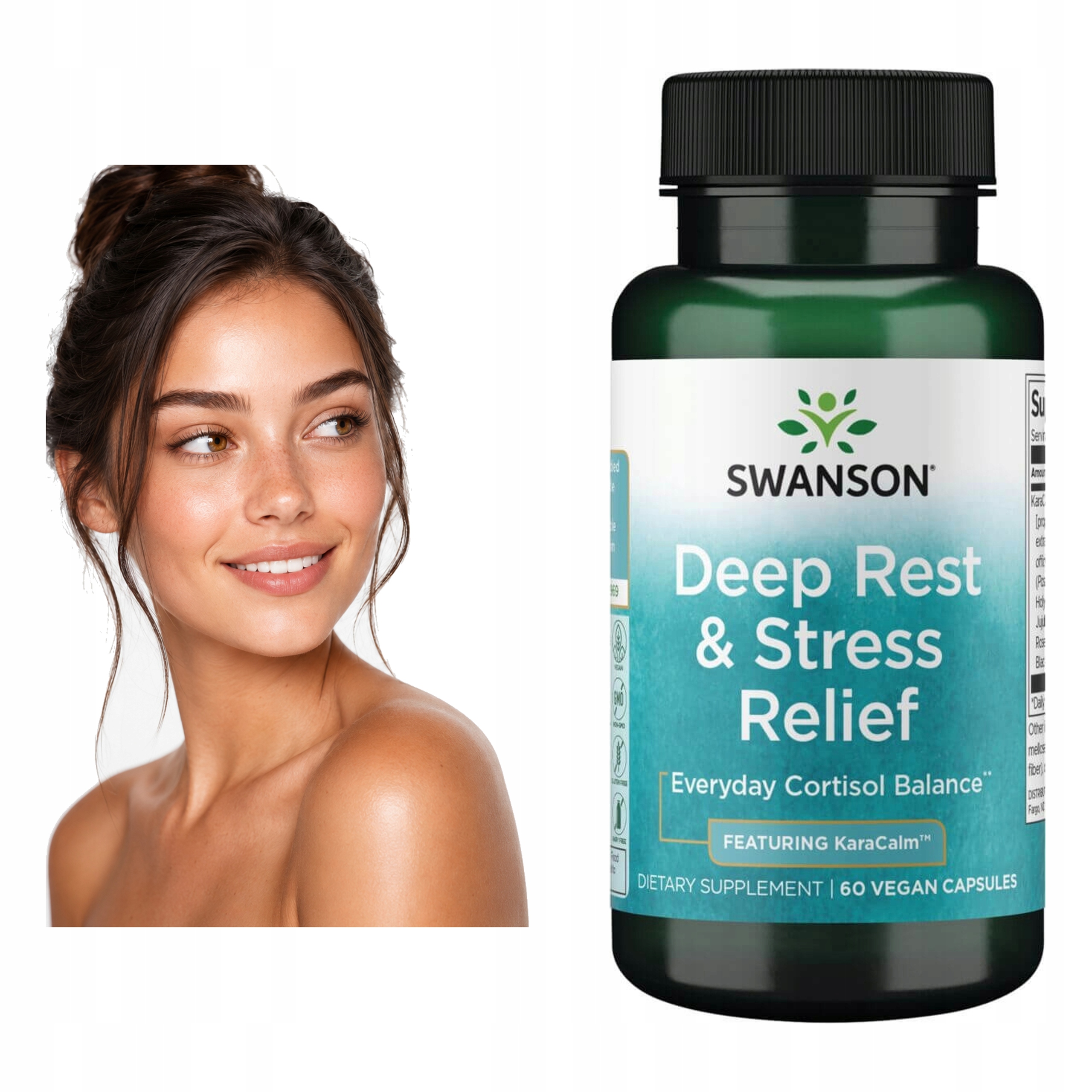 Swanson Deep Rest And Stress Relief Ashwagandha L-teanina Magnez 60 Kaps.