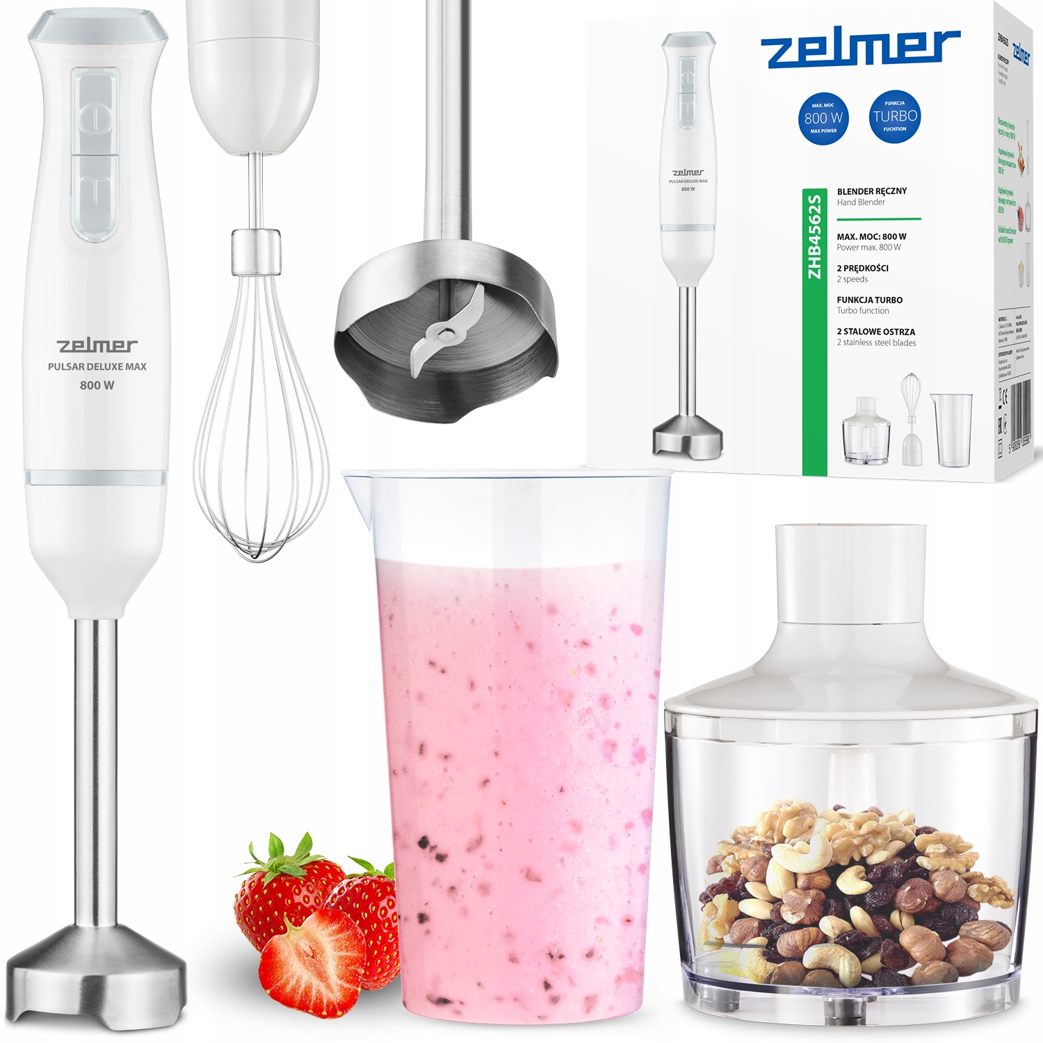 Blender Ręczny Zelmer Kuchenny Wielofunkcyjny Mikser Robot Turbo 800W
