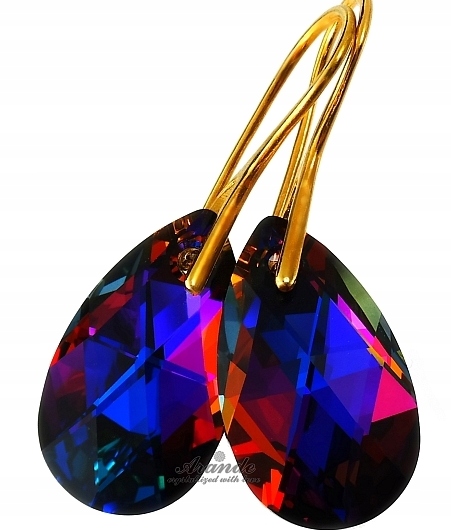 Náušnice Krystaly Volcano Zlaté Stříbro Certifikát