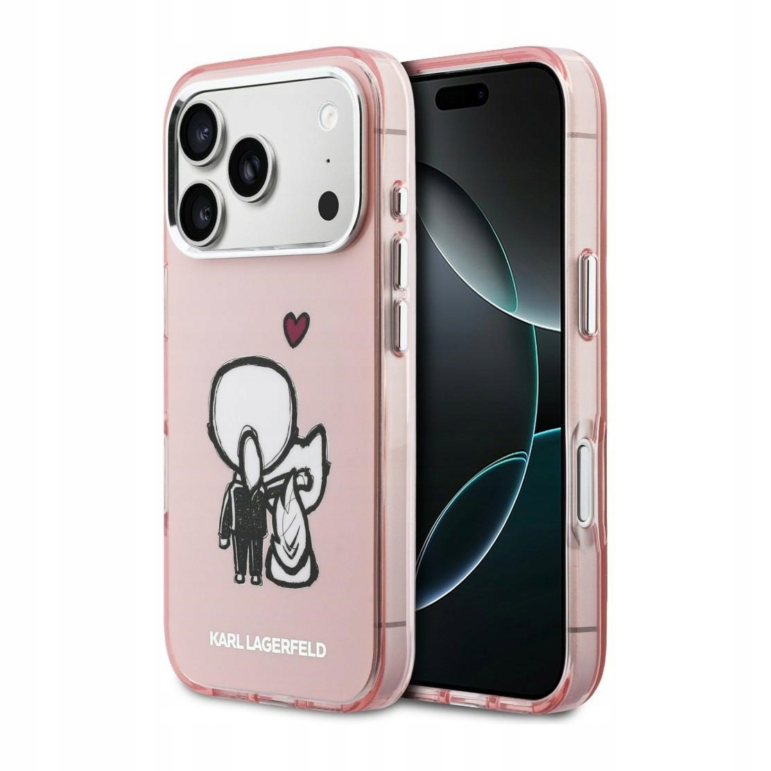 Pouzdro pro iPhone 17 Pro Karl Lagerfeld Karl & Choupette růžové