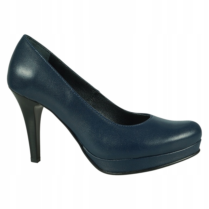 Tmavě Modré Kožené Lodičky Dámské Lodičky Wielbut 154 VEL.40