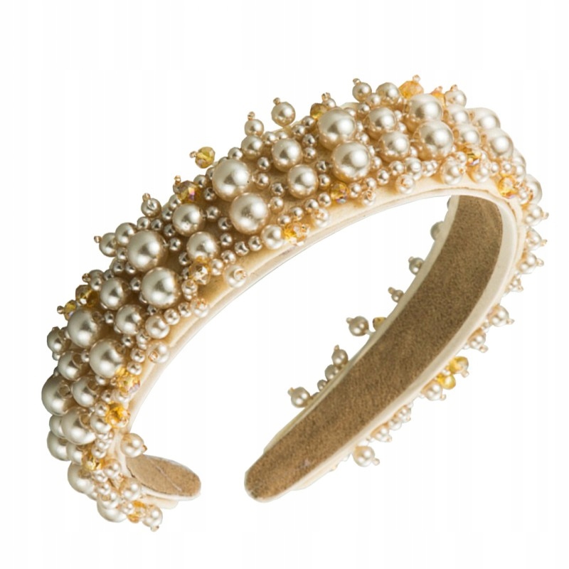 Páska Na Vlasy Křišťálová krémová O408K