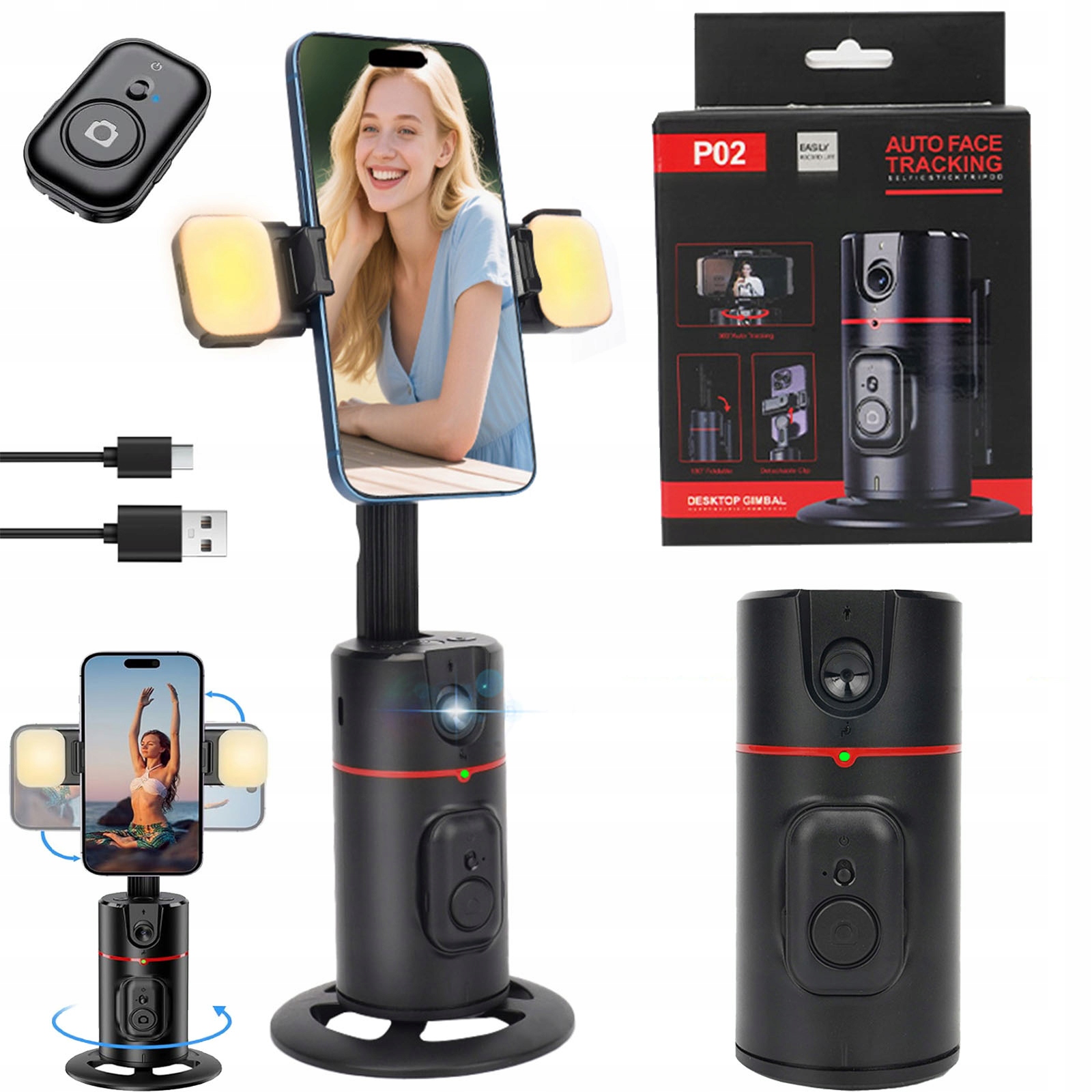 Stabilizátor Telefonu Gimbal Stabilizátor S 360° Sledováním Obličeje