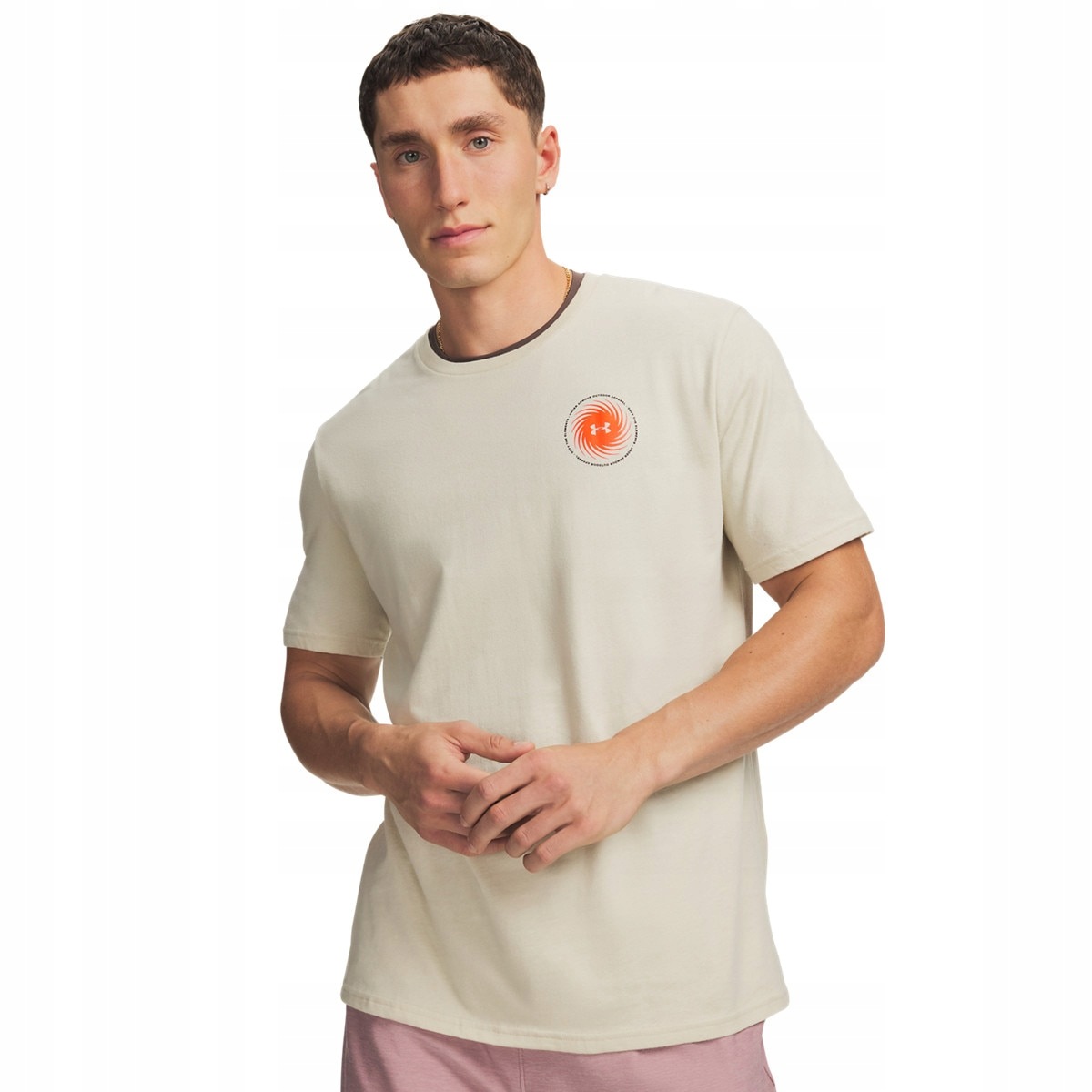 Męski t-shirt z nadrukiem Under Armour Ua Defy The Elements Beżowy XXL