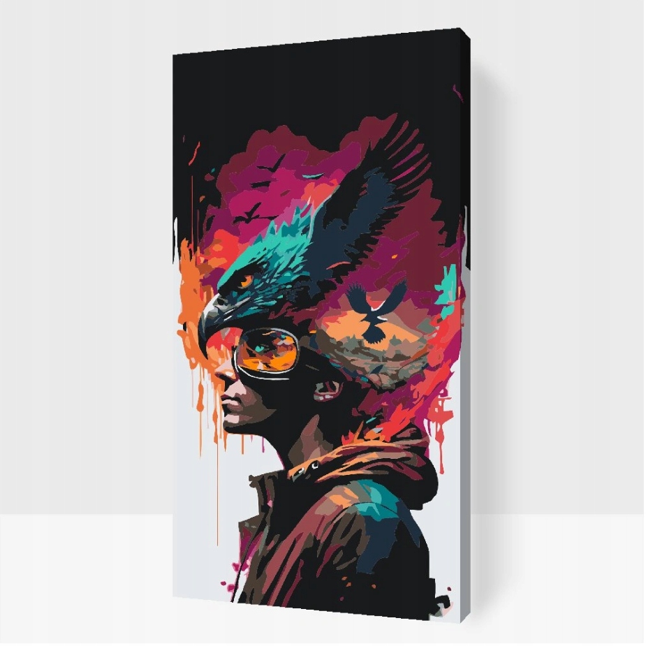 Malování Podle Čísel Muž Pták Mraky Krajina Sup Velký 40x80 cm