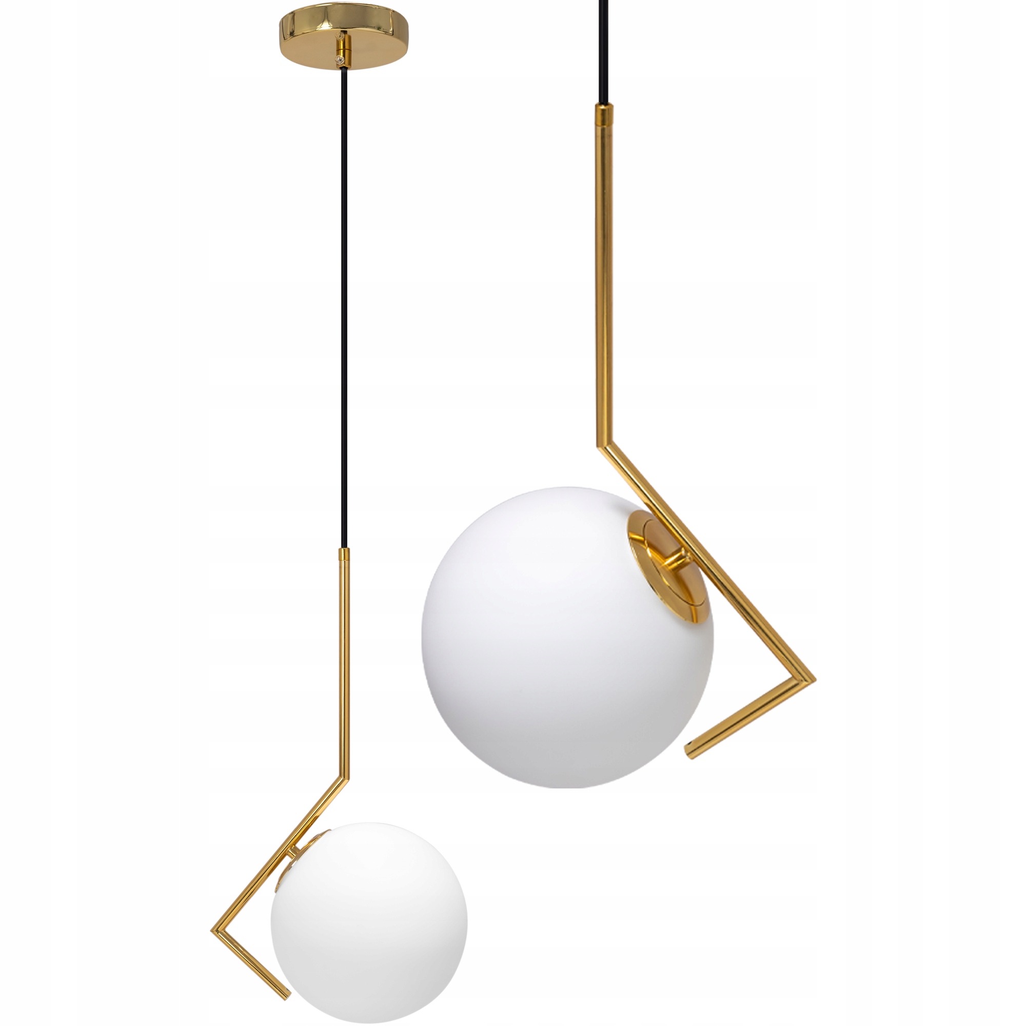 Závesná stropná lampa Moderná zlatá sklenená biela guľa Toolight