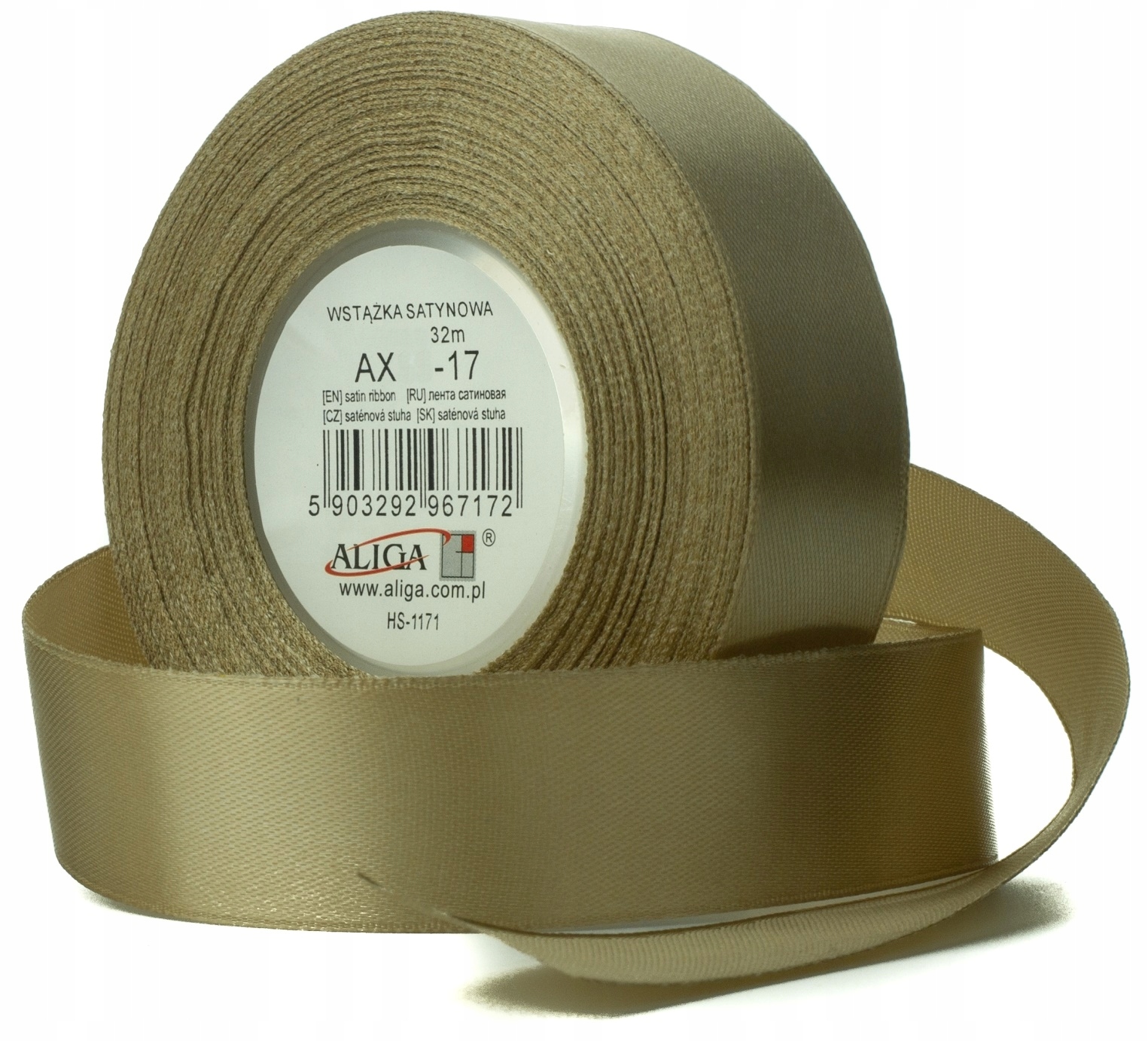 wstążka satynowa 6mmx32m ZŁOTA 4szt. | AX06-17 — 3