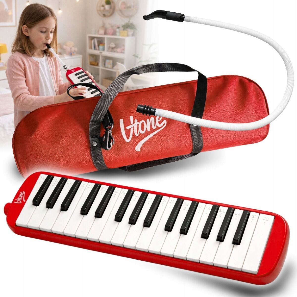 MELODYKA V-TONE RD CZERWONA MELODYKA KLAWISZOWA 32 KLAWISZE ZESTAW ETUI