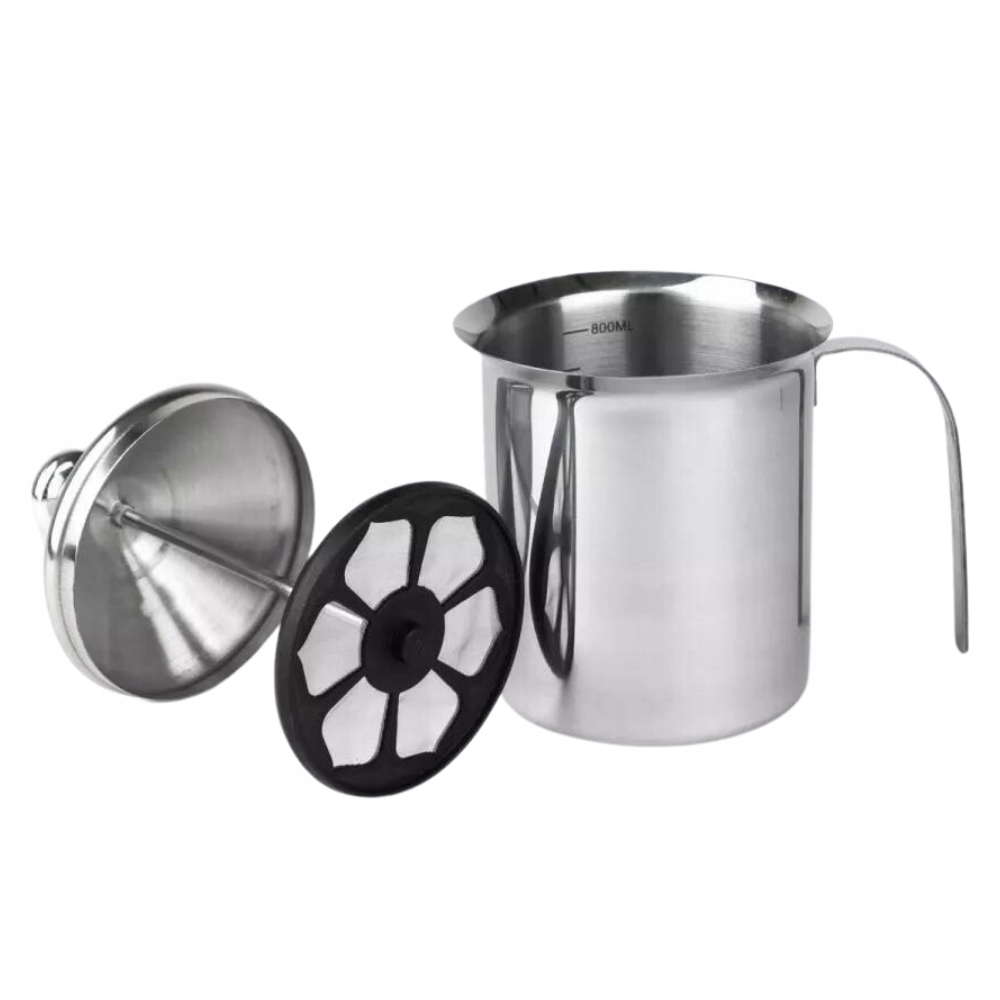 SPIENIACZ DO MLEKA RĘCZNY UBIJACZ DZBANEK 850ml - Idealny do kawy Kod producenta dzbanek kubek do spieniania piany latte