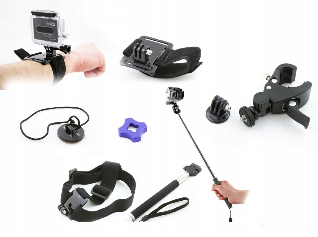

Zestaw Akcesoria montażowe do GoPro Hero 4 3+ 3 2