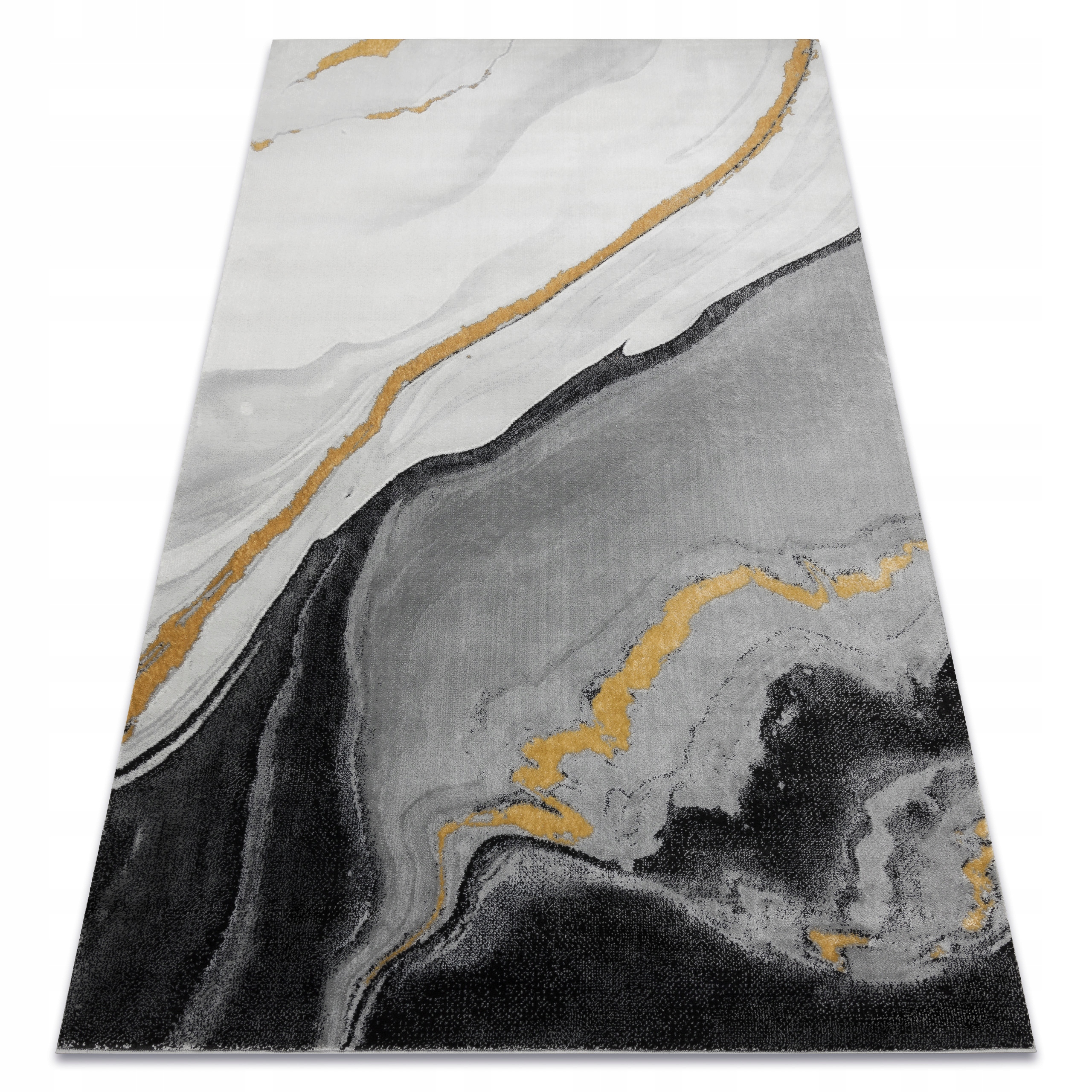 

Stylowy Dywan 140x190cm Marmur czarny/złoty #AF442