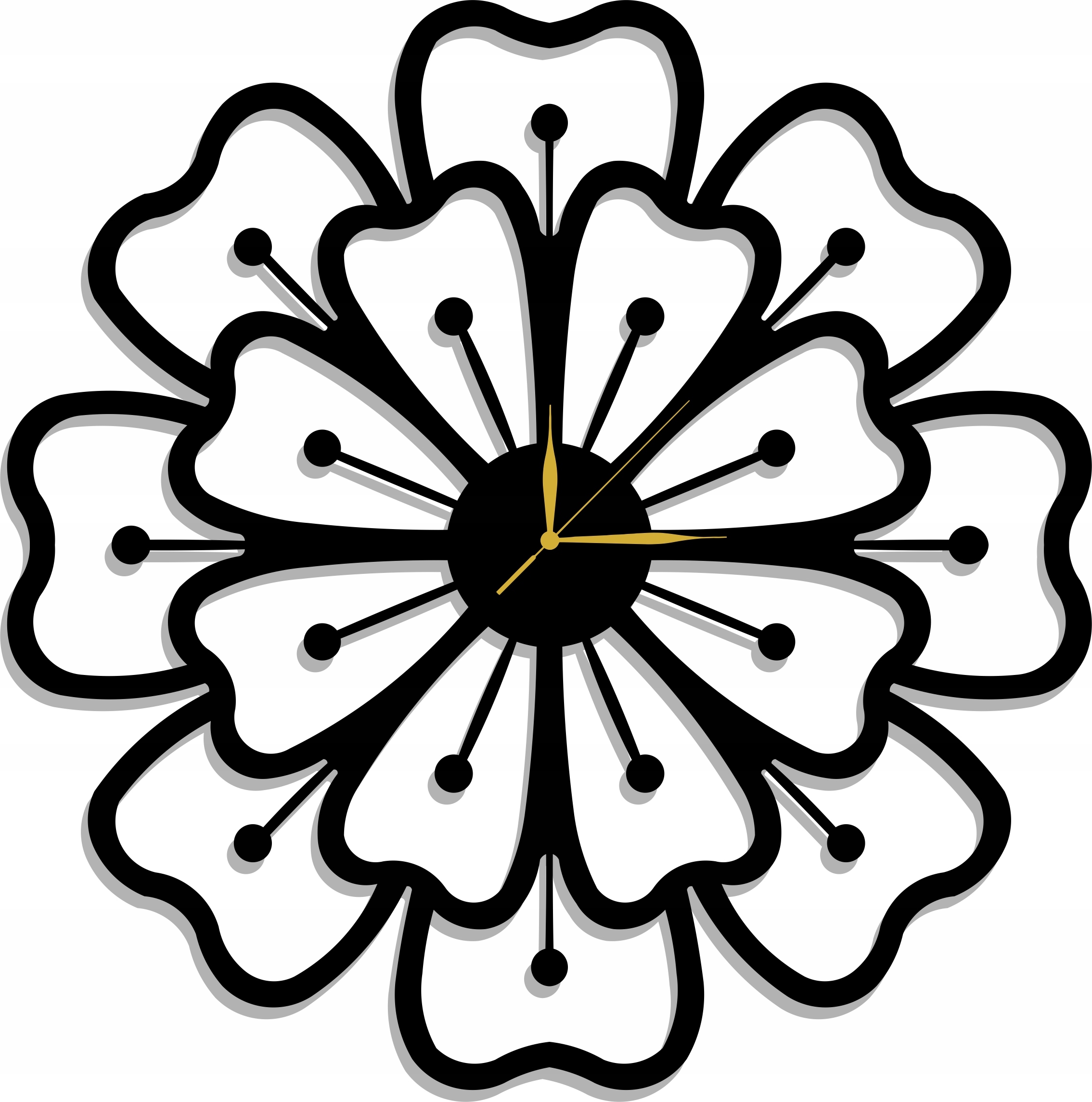 Nástěnné Hodiny Květina 70 CM XXL! 17 Barev!