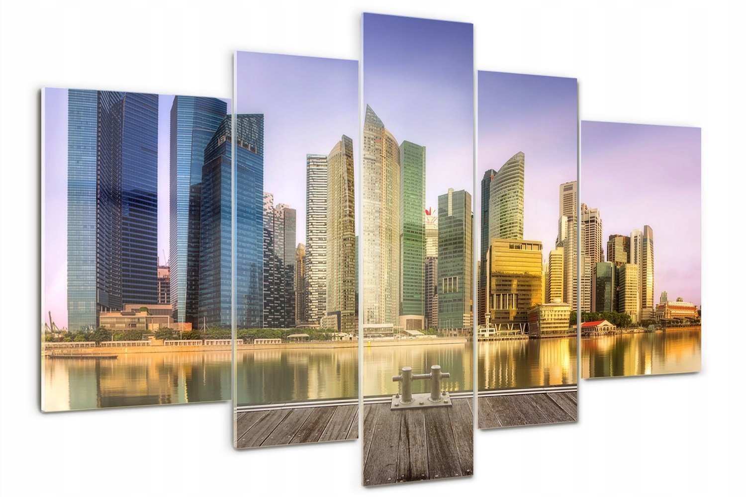 Akrylový obraz velký triptych ložnice Singapur