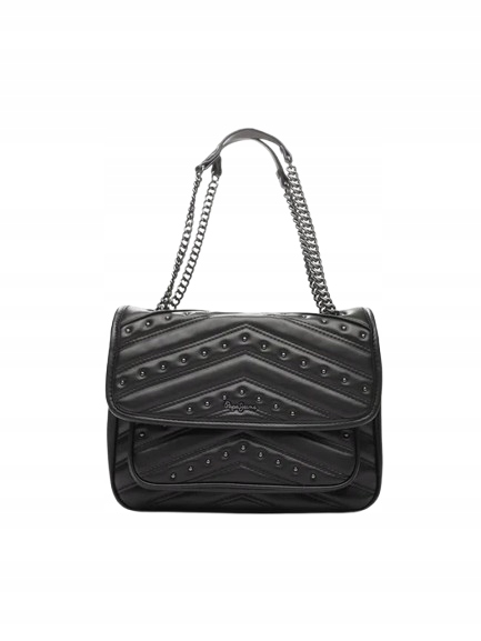 Pepe Jeans Černá Pikovaná Kabelka S Řetízkem Klasik 25 x 19 x 9 cm 2DB