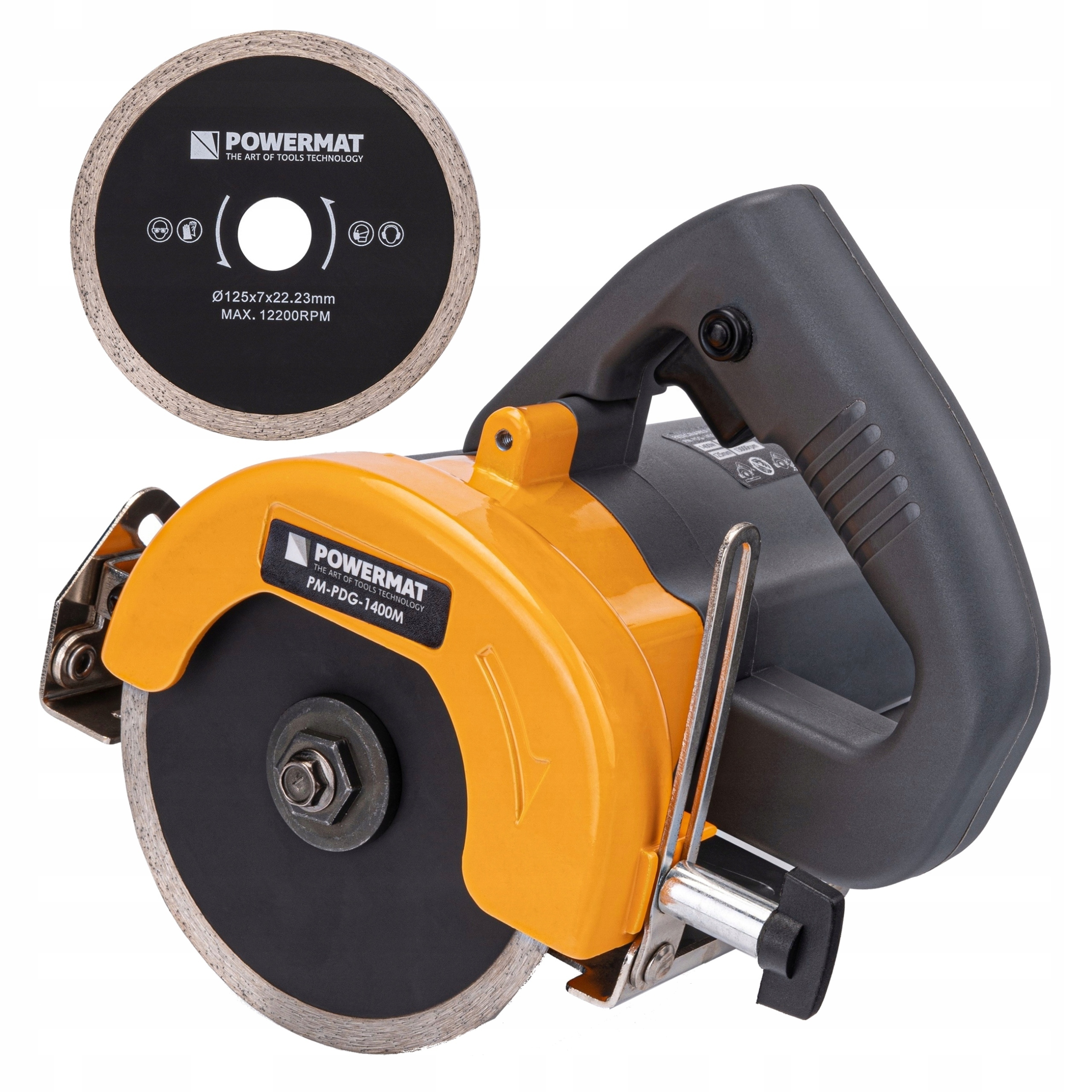 Kotoučová Řezačka Pro Dlaždice Slinuté Dlažby Glazury 1400W 125mm 2X Kotouč Powermat