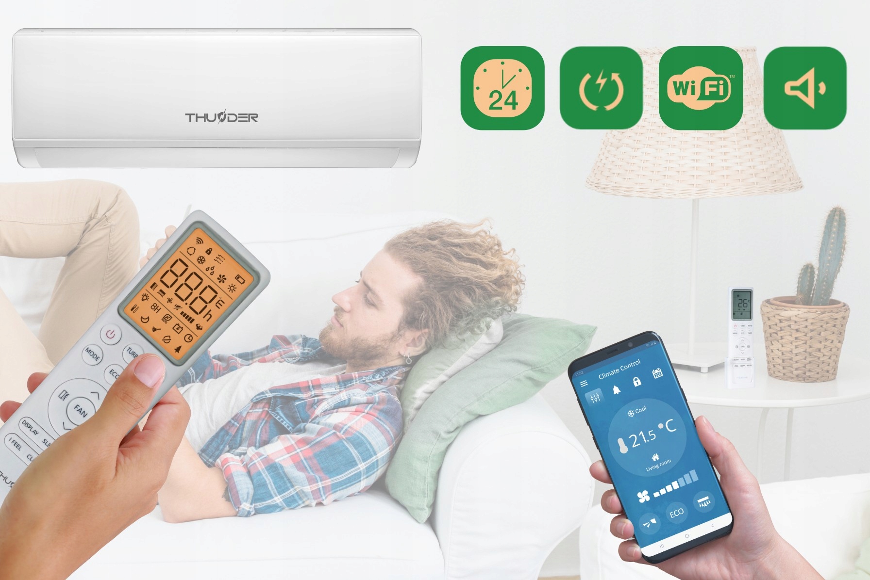 Klimatyzator ścienny 3,5kW do domu Thunder WiFi Rodzaj split