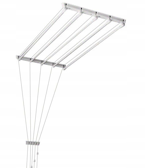 TURPOL - Suszarka sufitowa na pranie - łazienkowa - 5 prętów x 120 cm