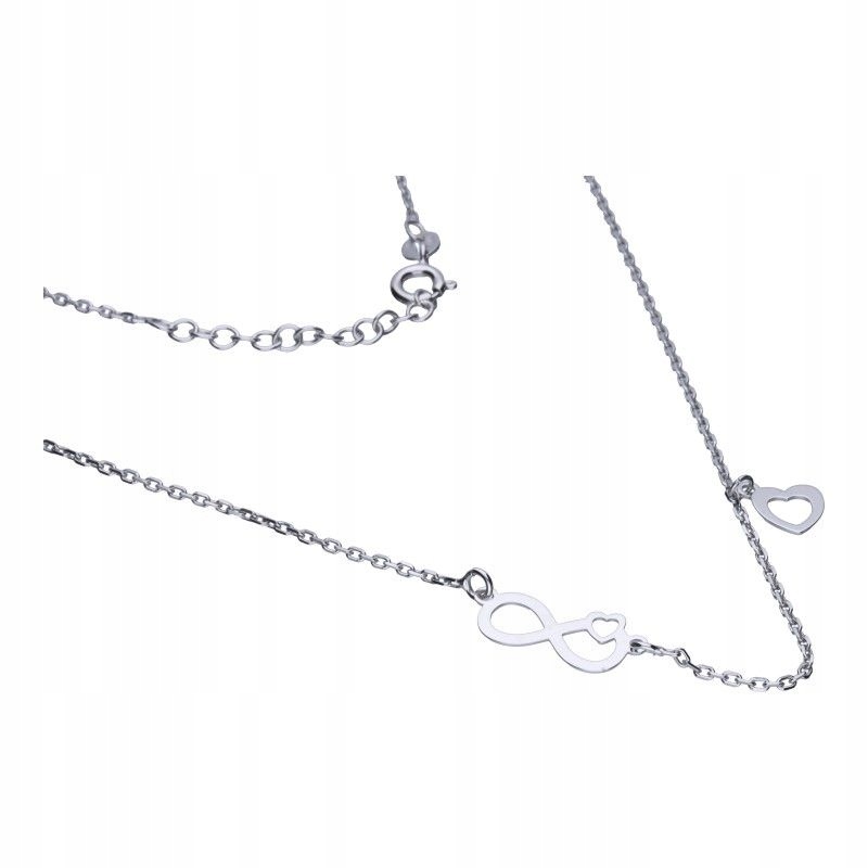Stříbrný náhrdelník nekonečno 925 s srdíčkem je ideální jako dárek
