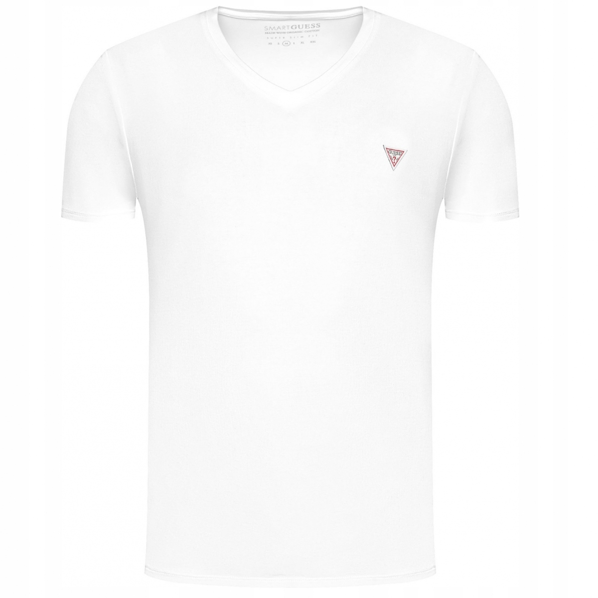 

Guess t-shirt męski biały logo v-neck oryginał M