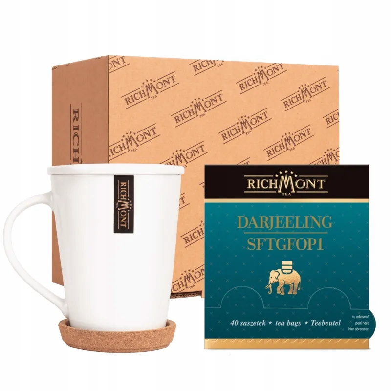 Herbata Richmont Darjeeling SFTGFOP1 40 szt porcelanowy zestaw do herbaty