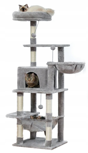 Levně Drapak Domeček Pelíšek Budka Strom Pro Kočky 153 cm