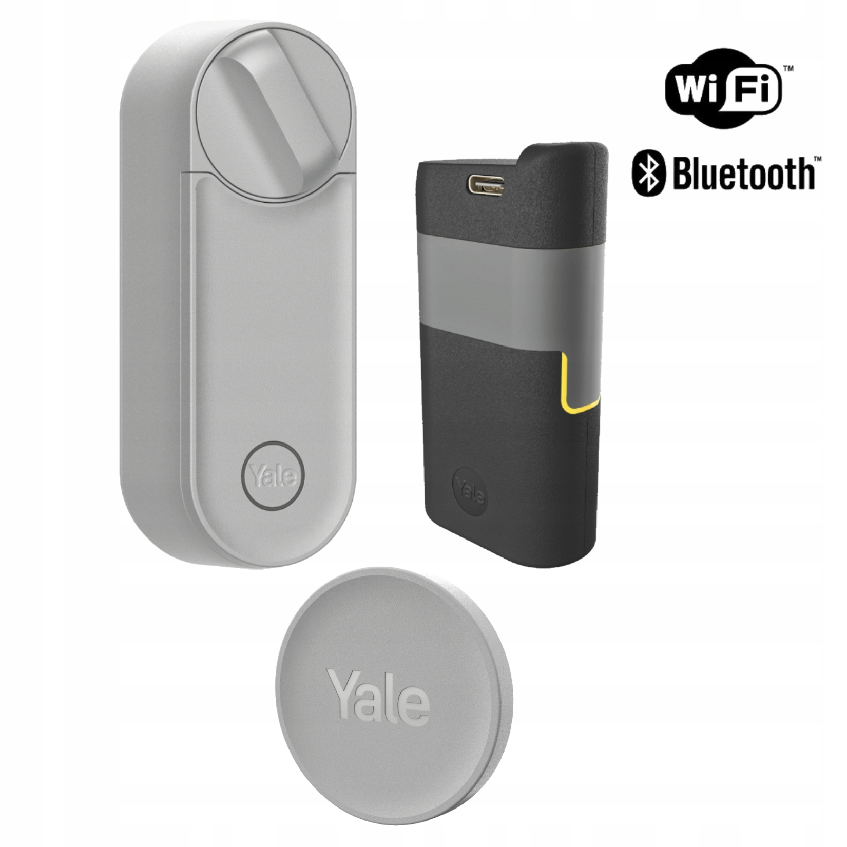 Inteligentný zámok Yale Linus L2 strieborný WiFi Bluetooth s príslušenstvom
