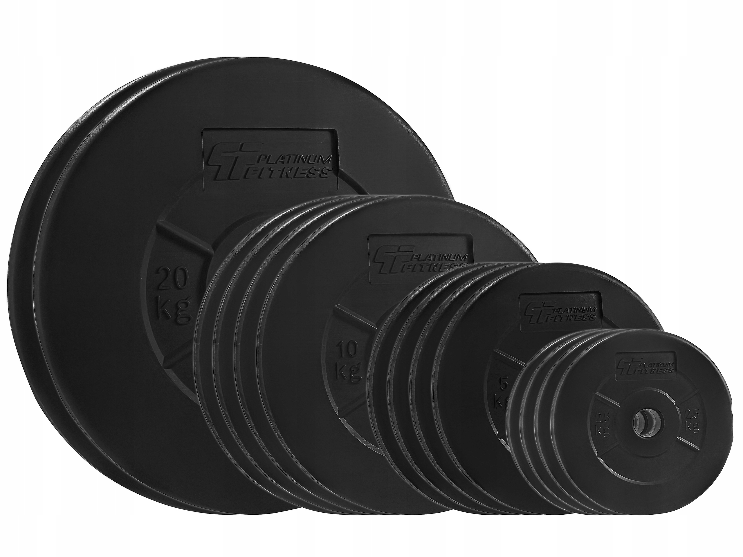 PLATINUM FITNESS ZESTAW OBCIĄŻENIA 110KG OBCIĄŻENIE BITUMICZNE 29MM