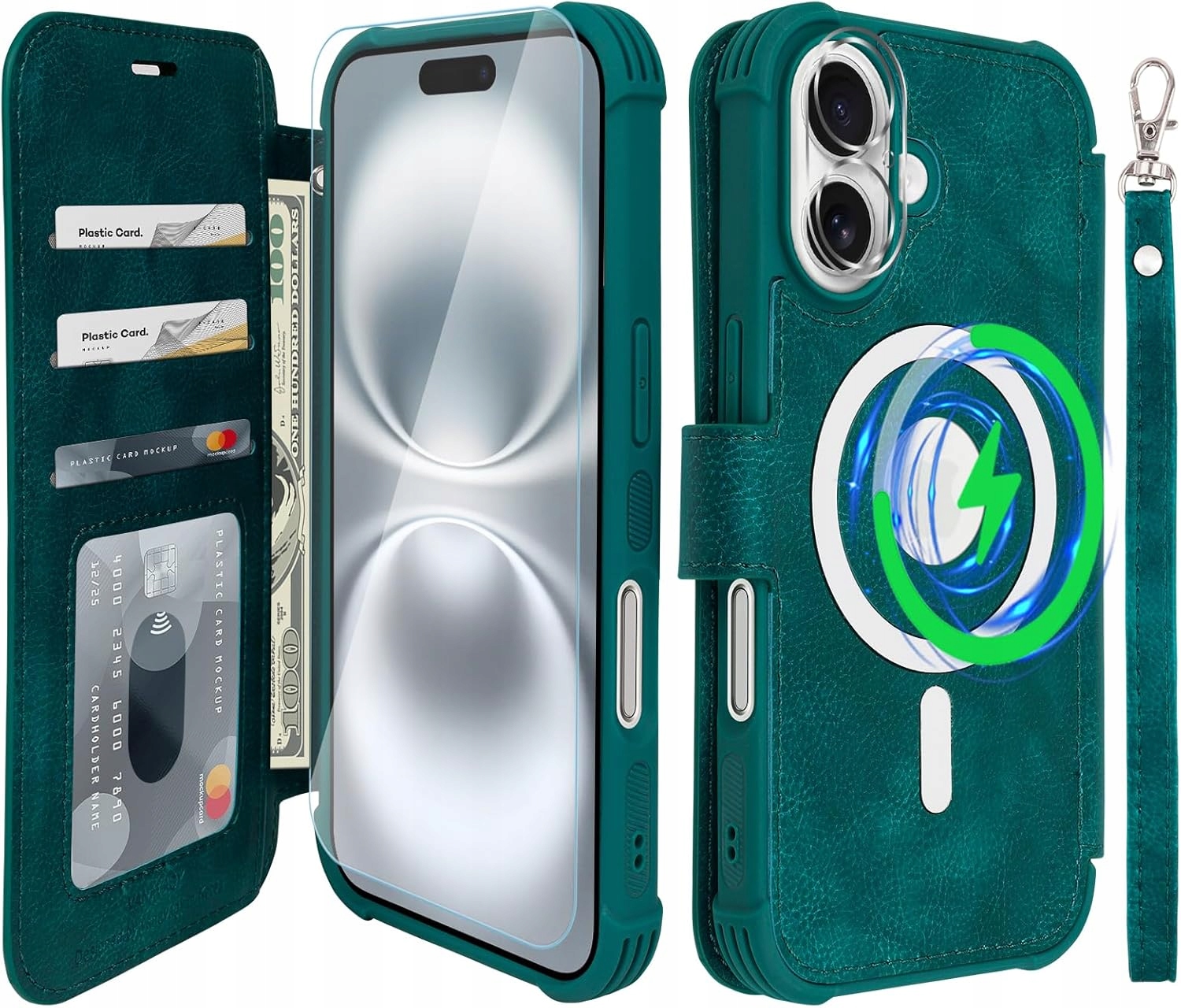 Pouzdro na peněženku Vanavagy iPhone 16 Plus Magsafe peněženka Rfid Sklo