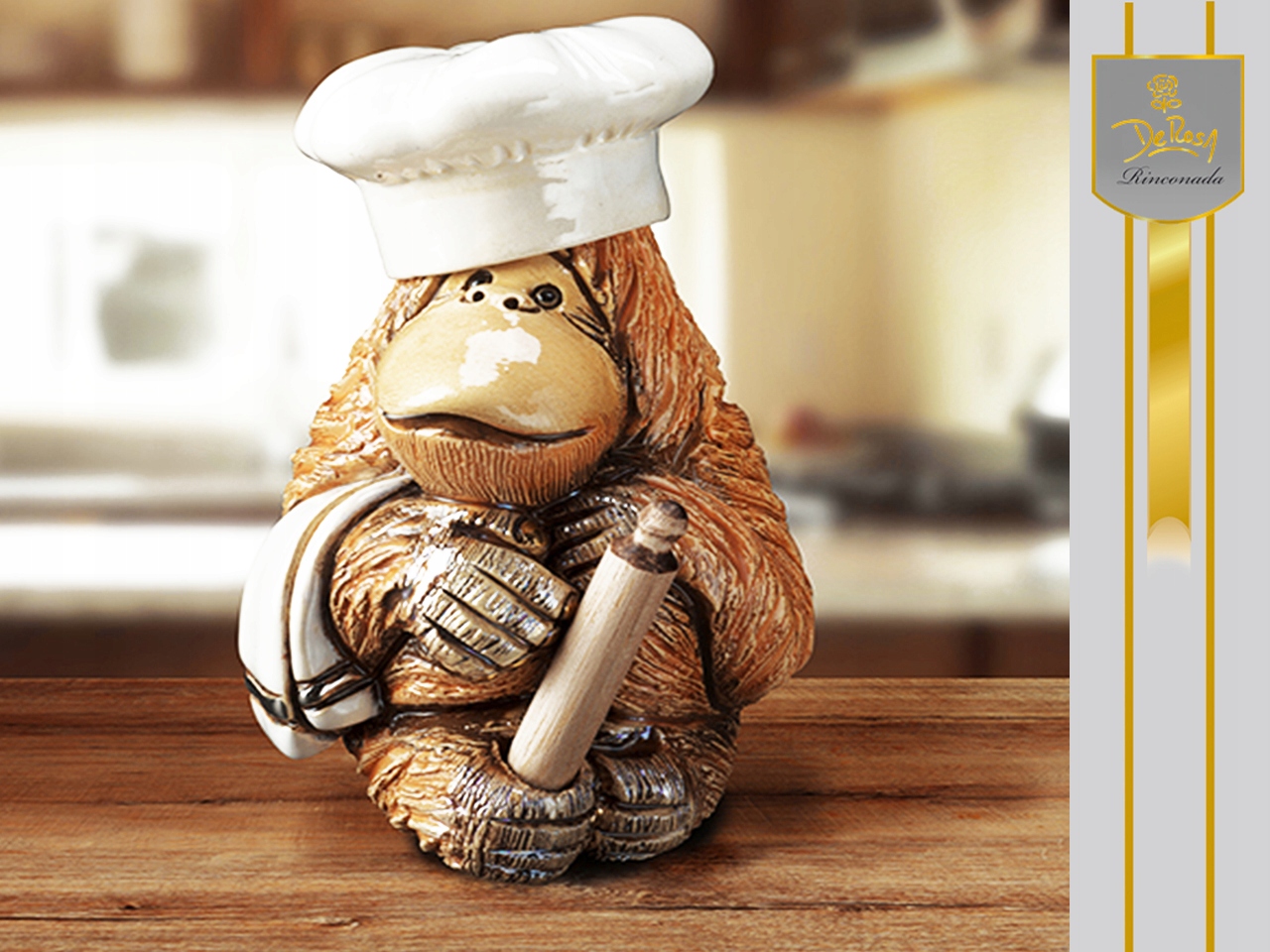 Keramická Figurka Šéfkuchára, Ručne Maľovaná Zberateľská