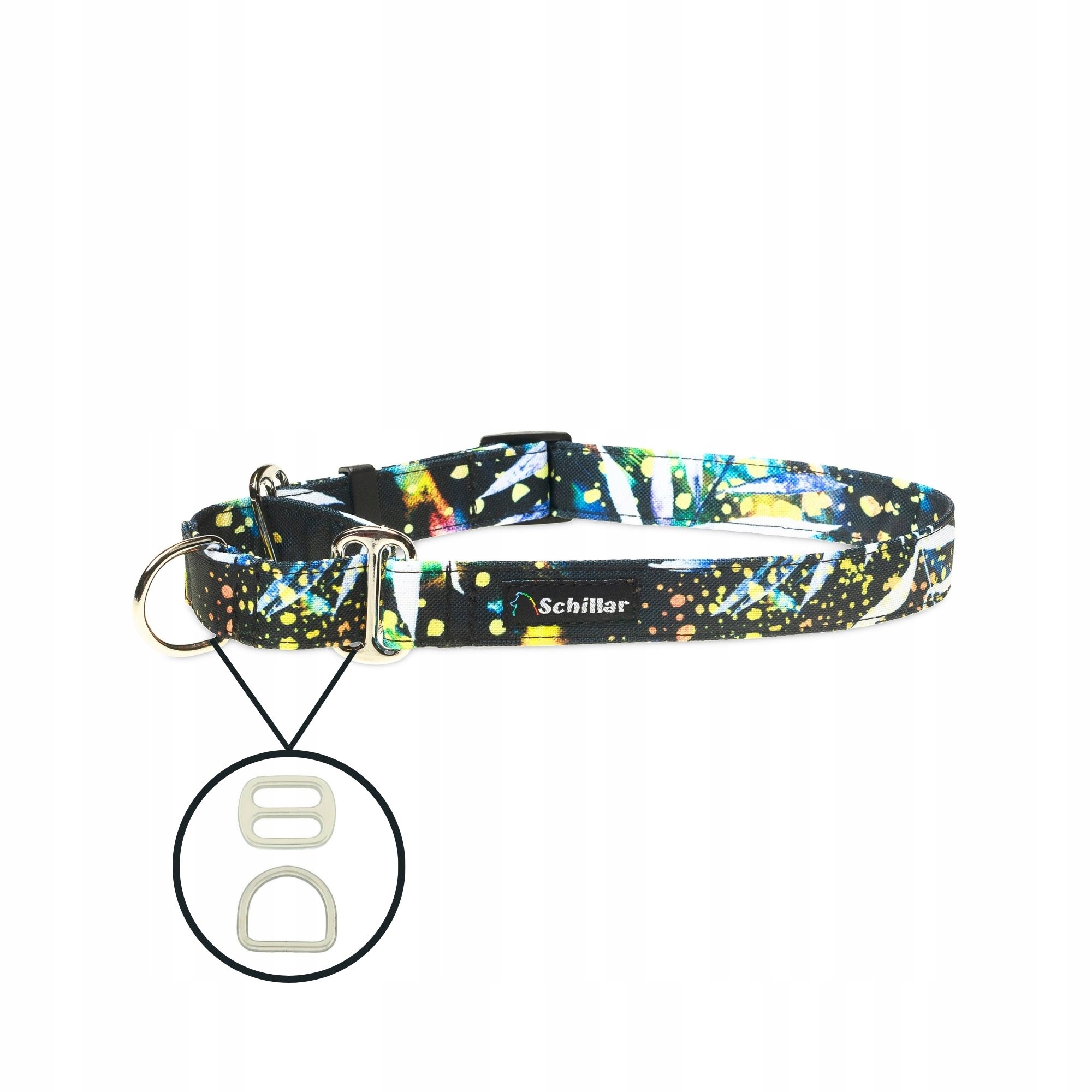 Martingale obojek pro velkého psa, barevný, fantazijní listy, velikost L, velikost XL 40-60 cm