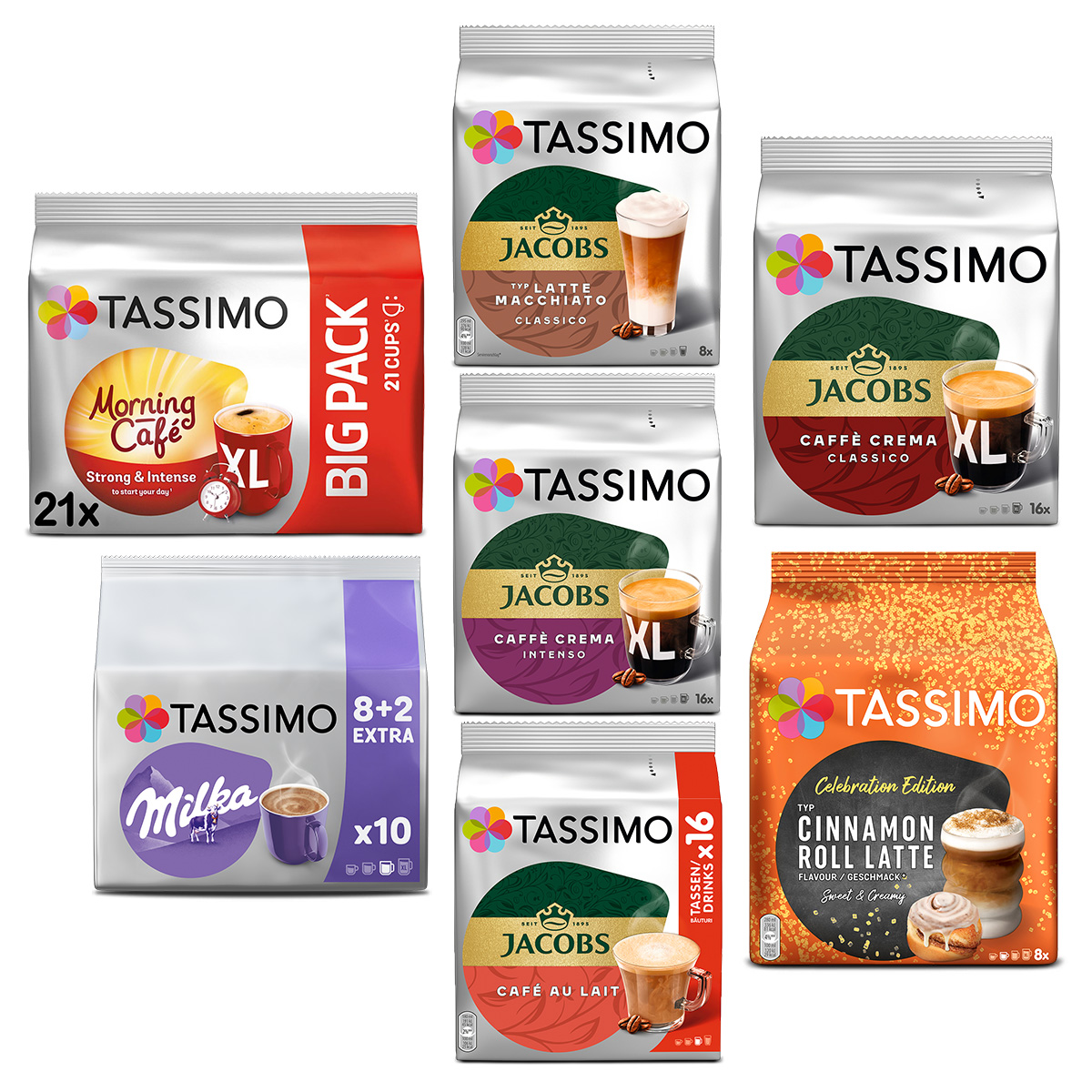 Kapsułki Tassimo mix czarne białe 6+1 Gratis!