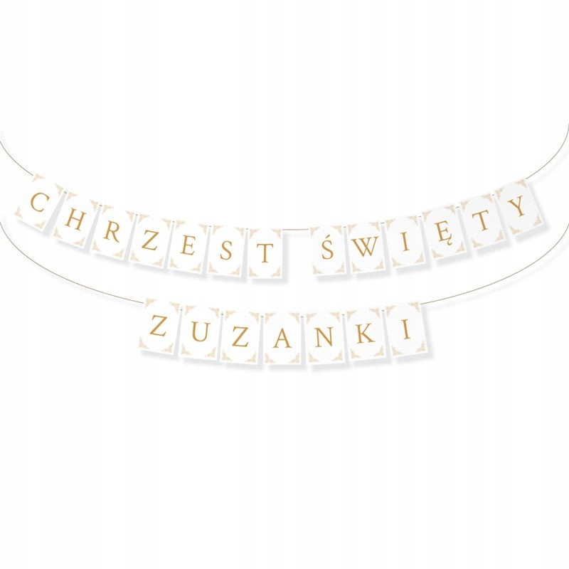 BANER GIRLANDA CHRZEST ŚWIĘTY Z IMIENIEM ZŁOTE
