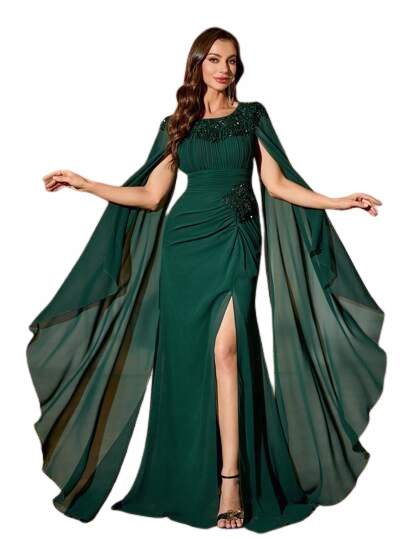 Shein Zelená Večerní Sukně S Rozparkem XL 1KJ
