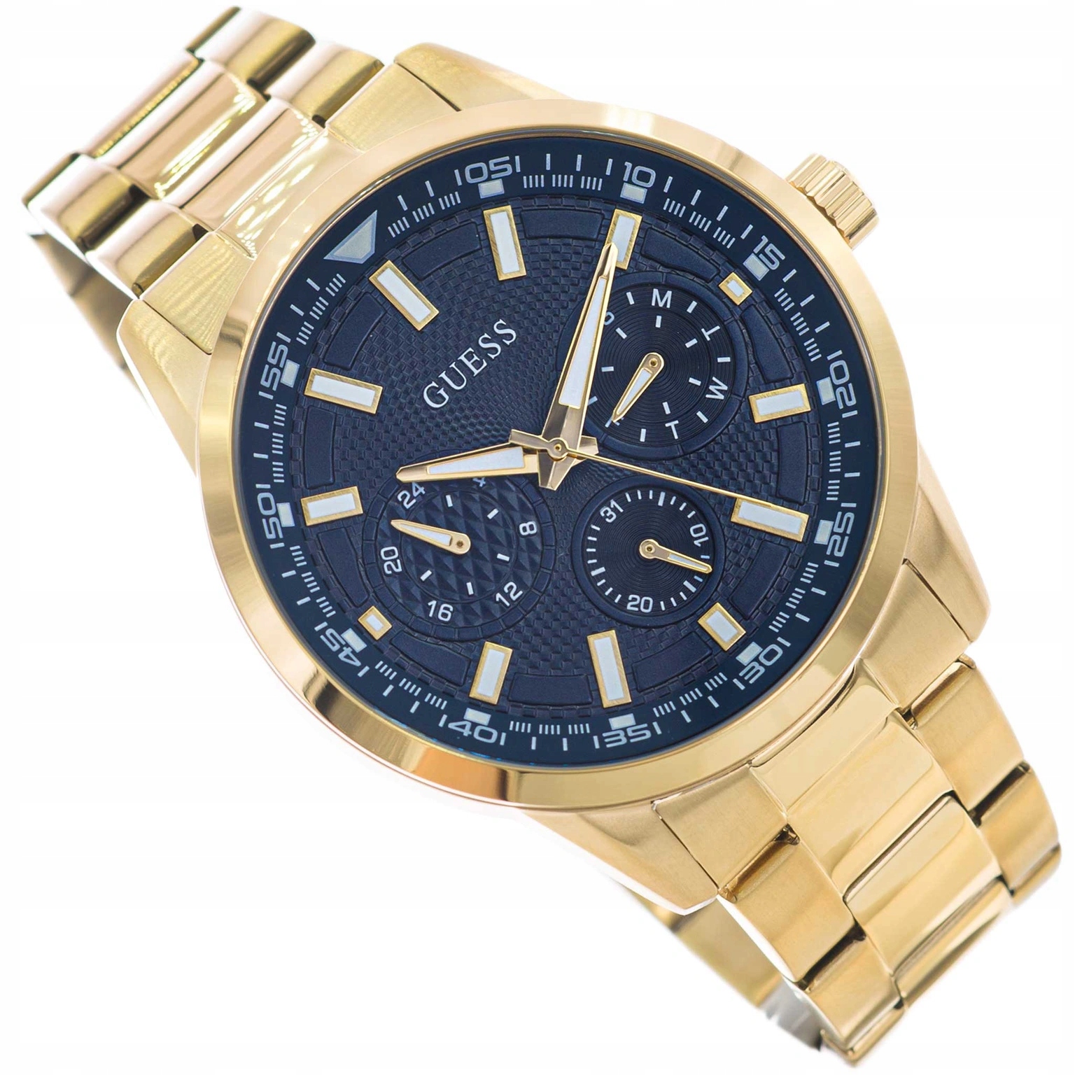 Pánské Hodinky Guess GW0963G2 Zlaté Na Náramku Datumovka Originální