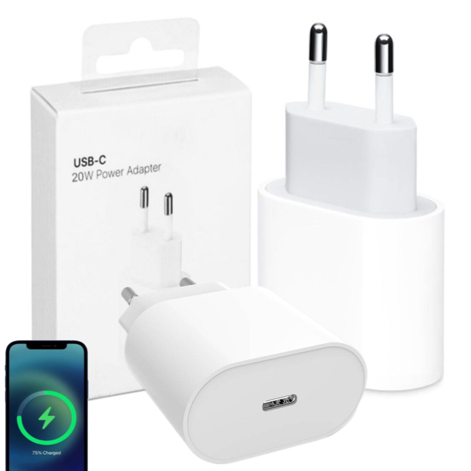 SZYBKA ŁADOWARKA SIECIOWA USB C 25w DO IPHONE i SMARTPHONE ANDROID