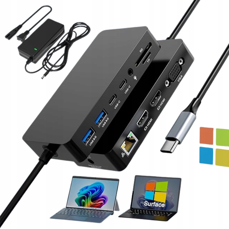 Microsoft Surface Pro stacja dokująca 4/5/6, Hub rozszerzenie kartą Tf/sd