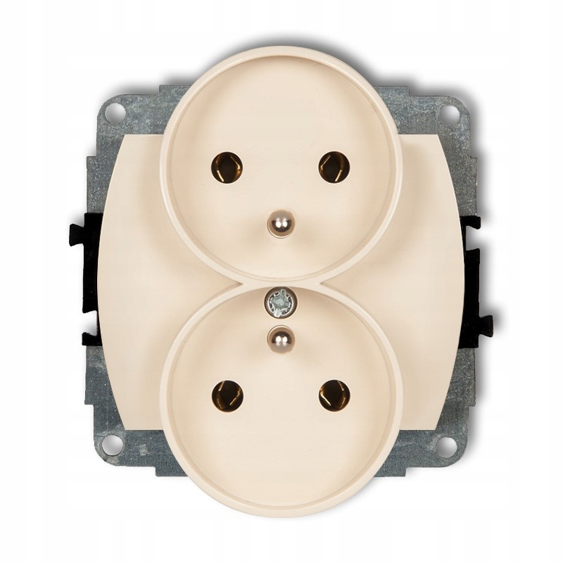 

Gniazdo kontakt podwójne z uziemieniem beżowe