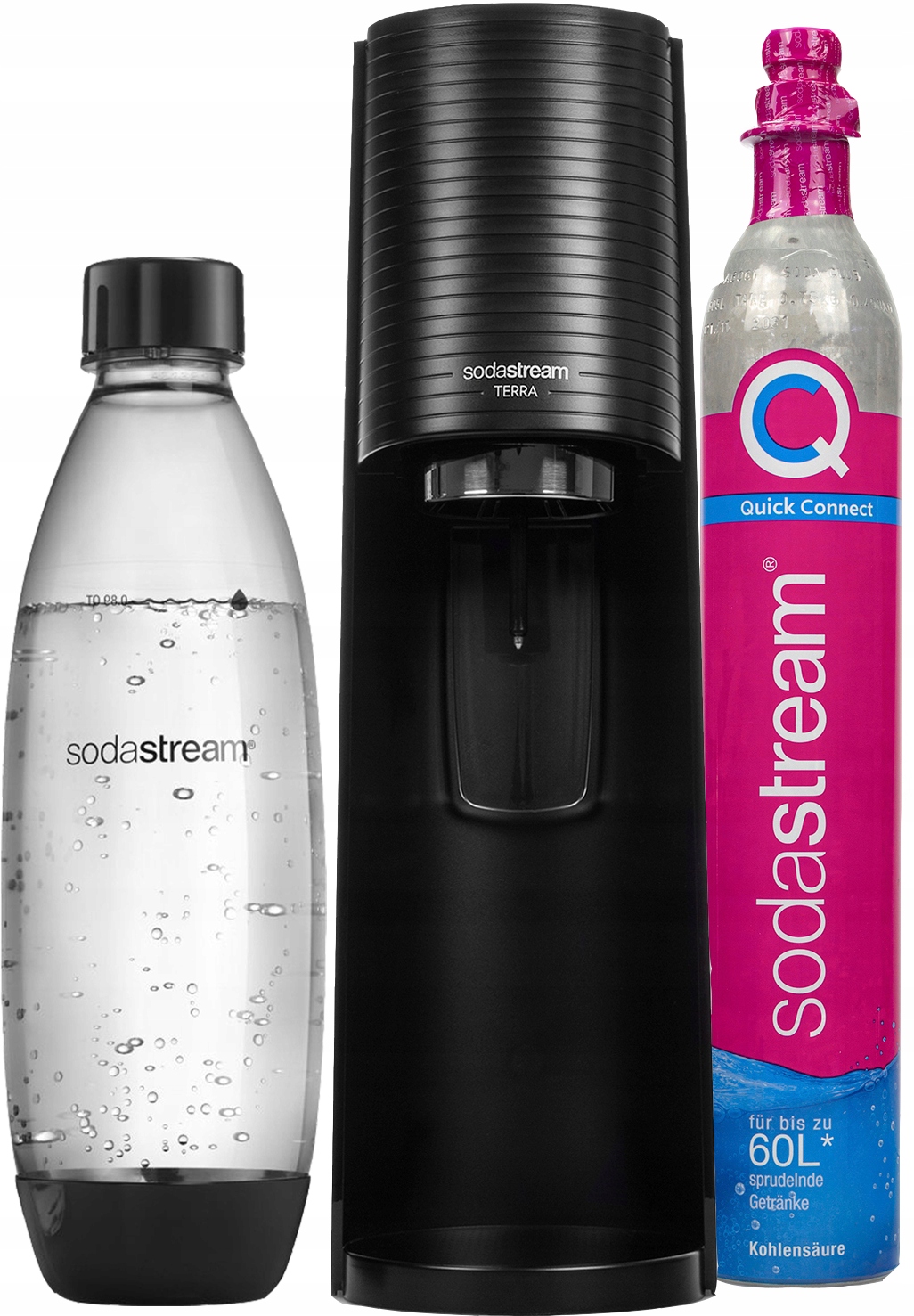 Saturátor na perlivú vodu SodaStream Terra Fľaša Fuse 1L Čierny