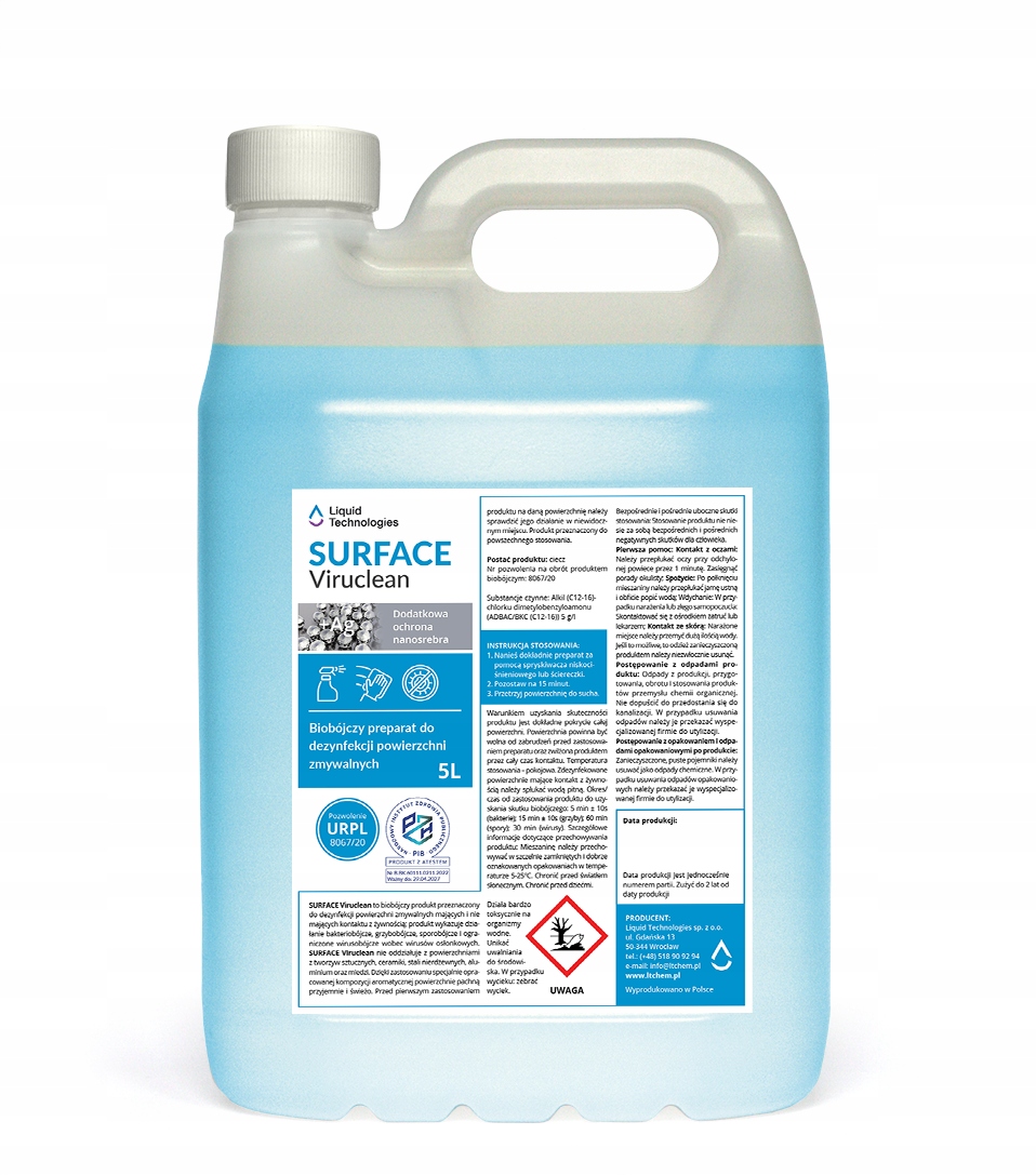 Preparat dezynfekujący SURFACE Viruclean 5L
