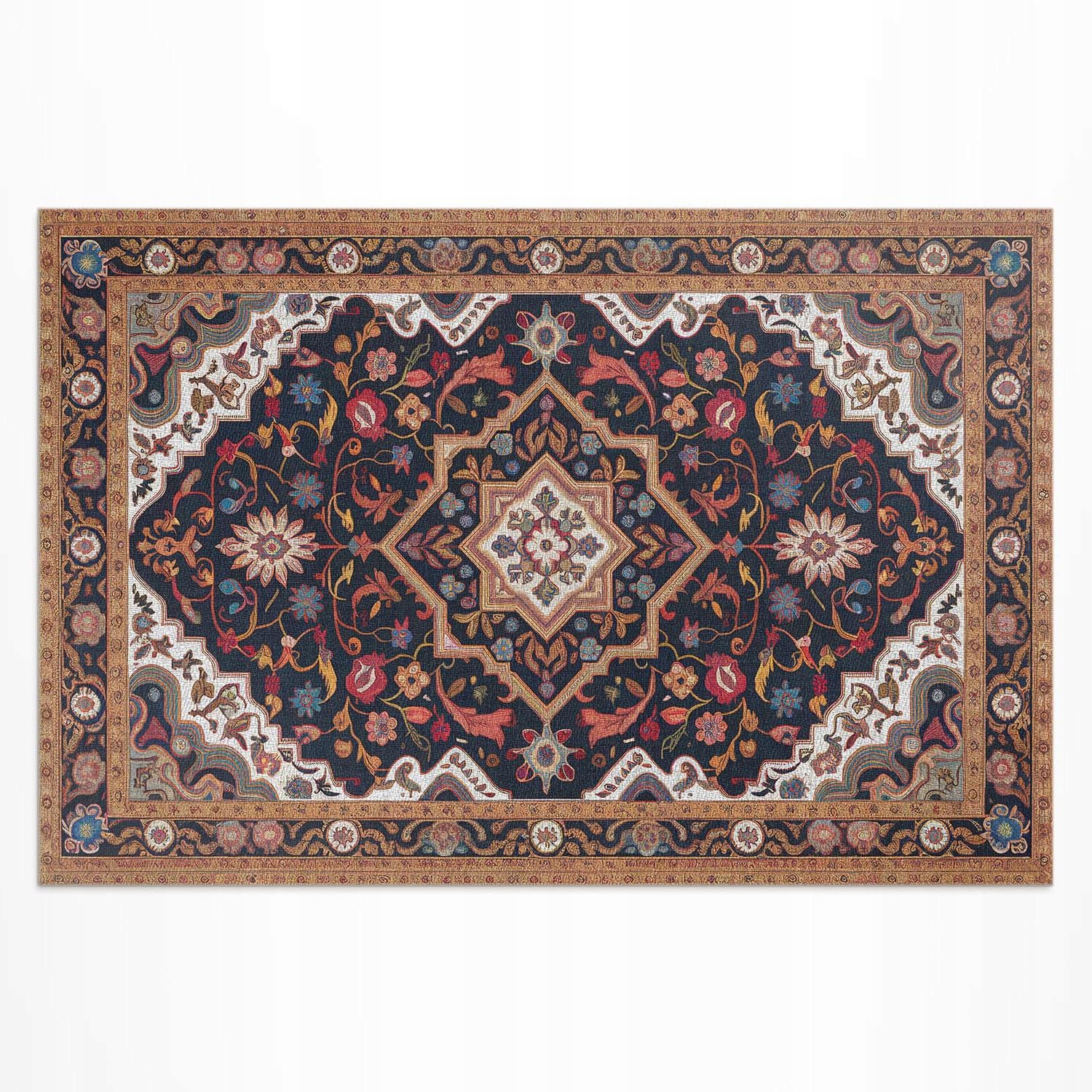 Vinylový koberec na terasu s bohatým ornamentom v perzskom štýle 140 x 210 cm