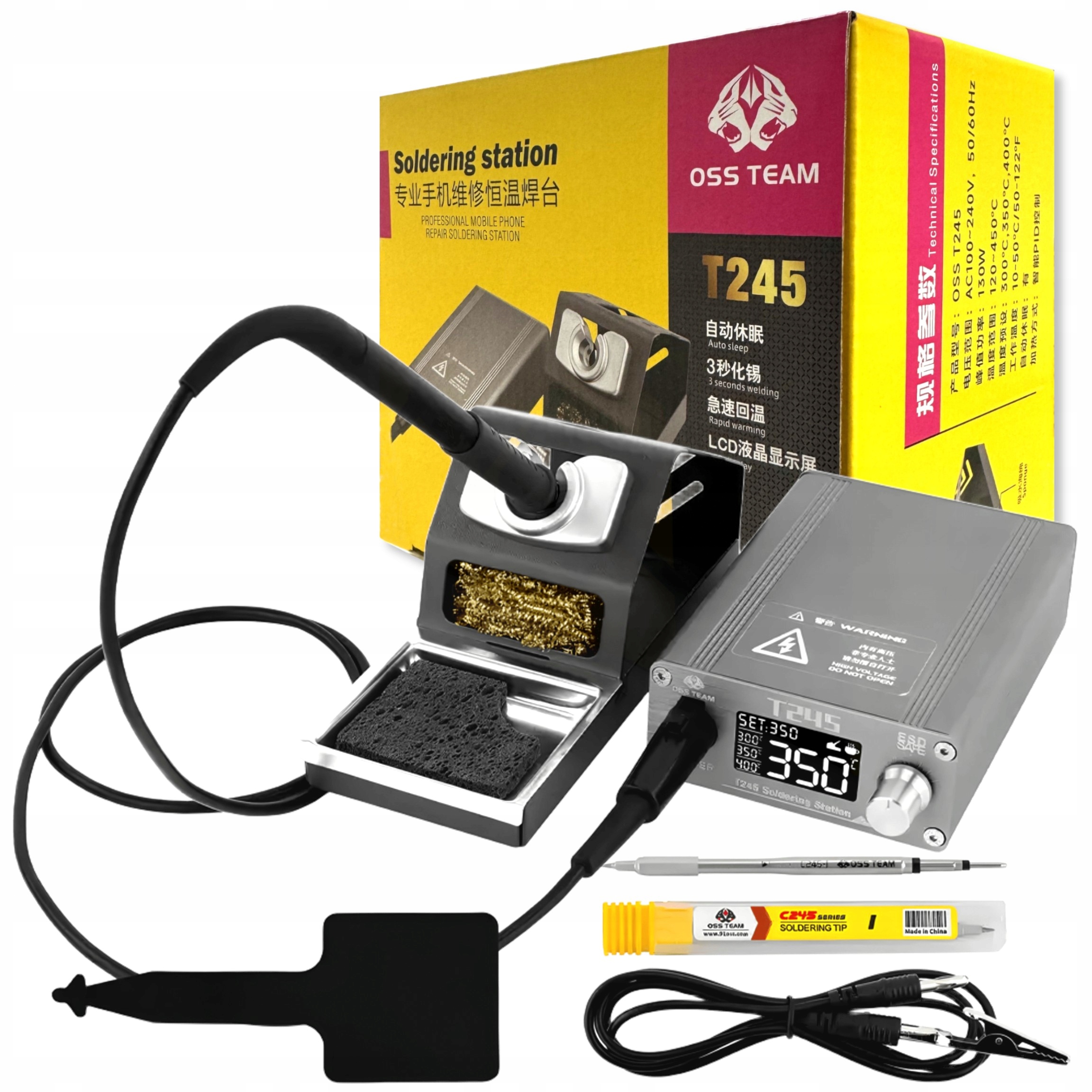 Stacja Lutownicza Lutownica Precyzyjna Oss Team T245 130W Grot C245-I