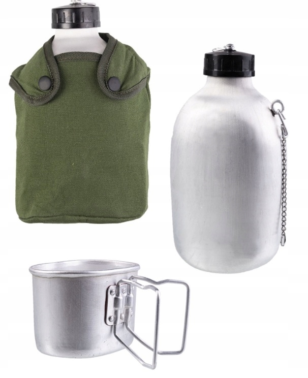 Mil-Tec Manierka z Butelką Aluminiową i Pokrowcem Oliwkowym