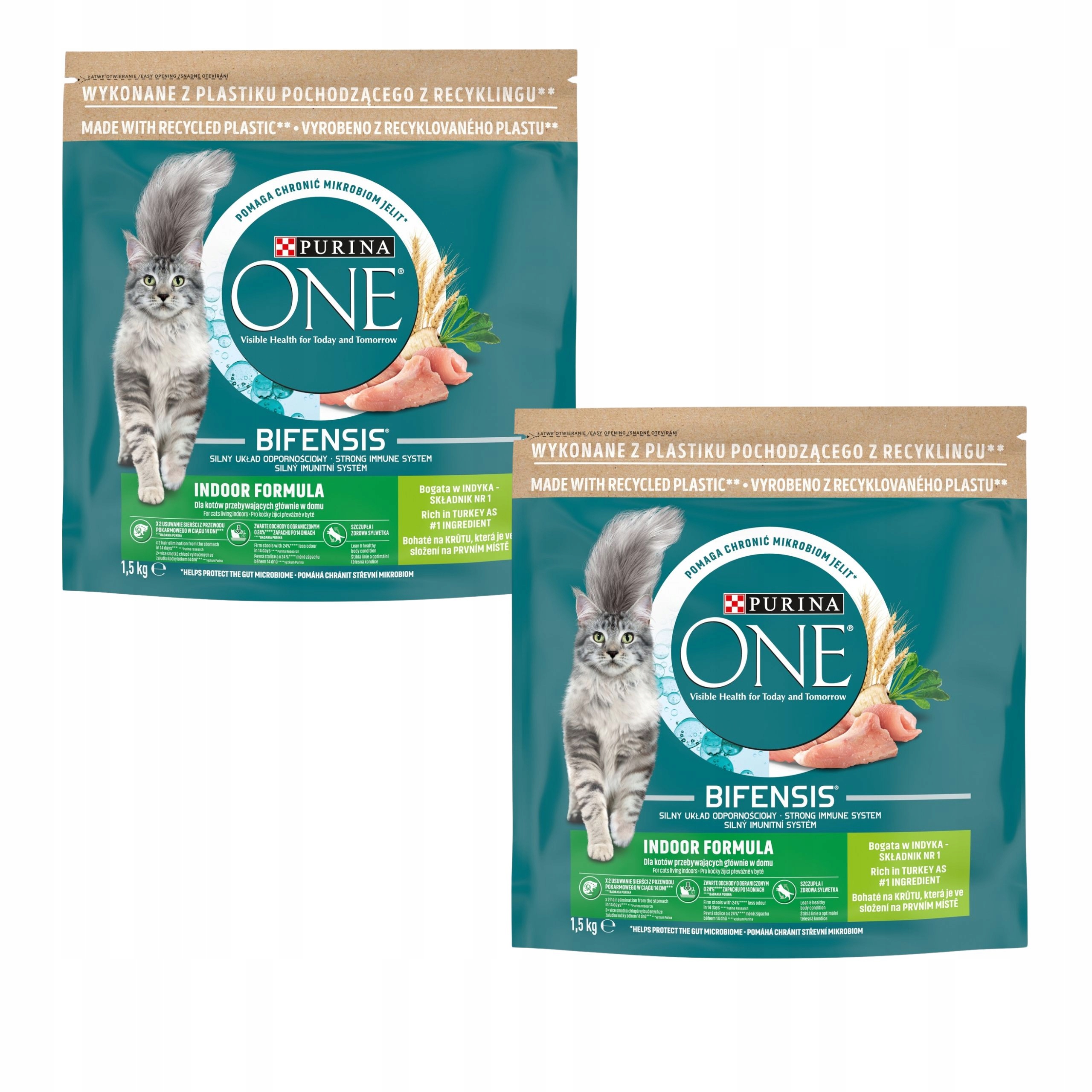 Levně Krmivo suché pro kočky Purina One Indoor Formula Krůta 2x1,5 kg