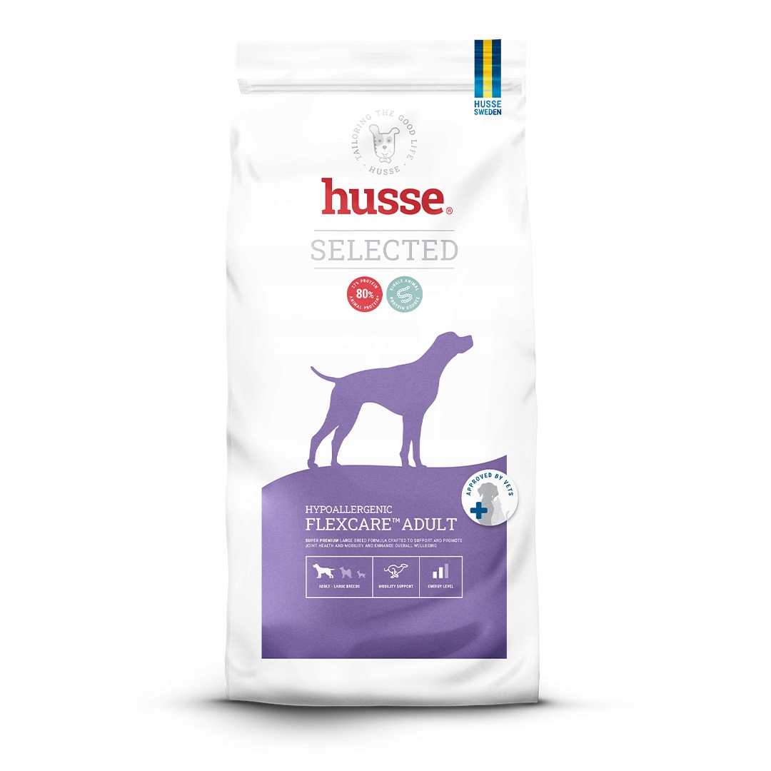 Husse Hypoallergenic Flexcare Adult, duże rasy, 12 kg, wsparcie stawów