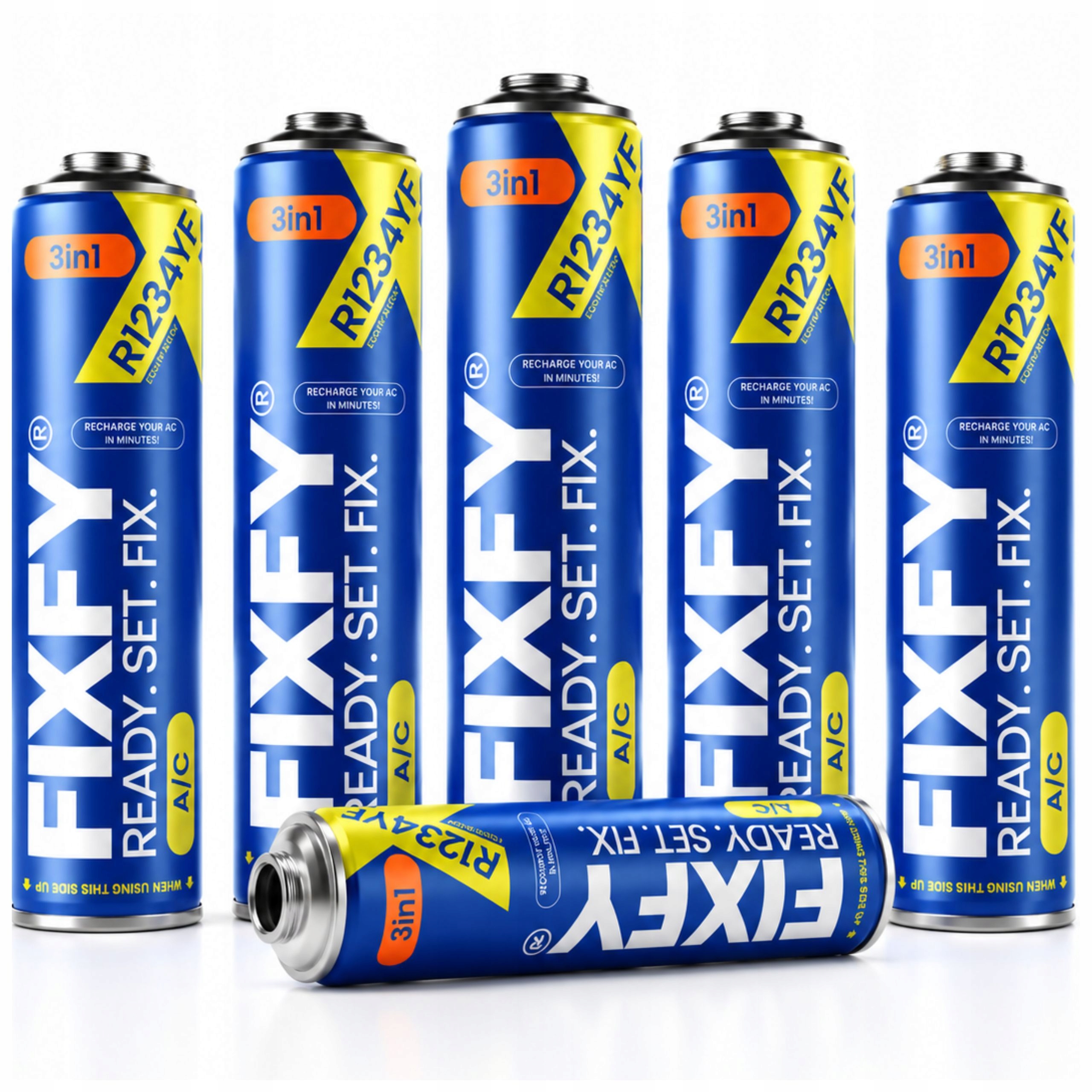 Sada na plnenie klimatizácie s činidlom Fixfy 3v1 6x plechovka 500ml R1234yf