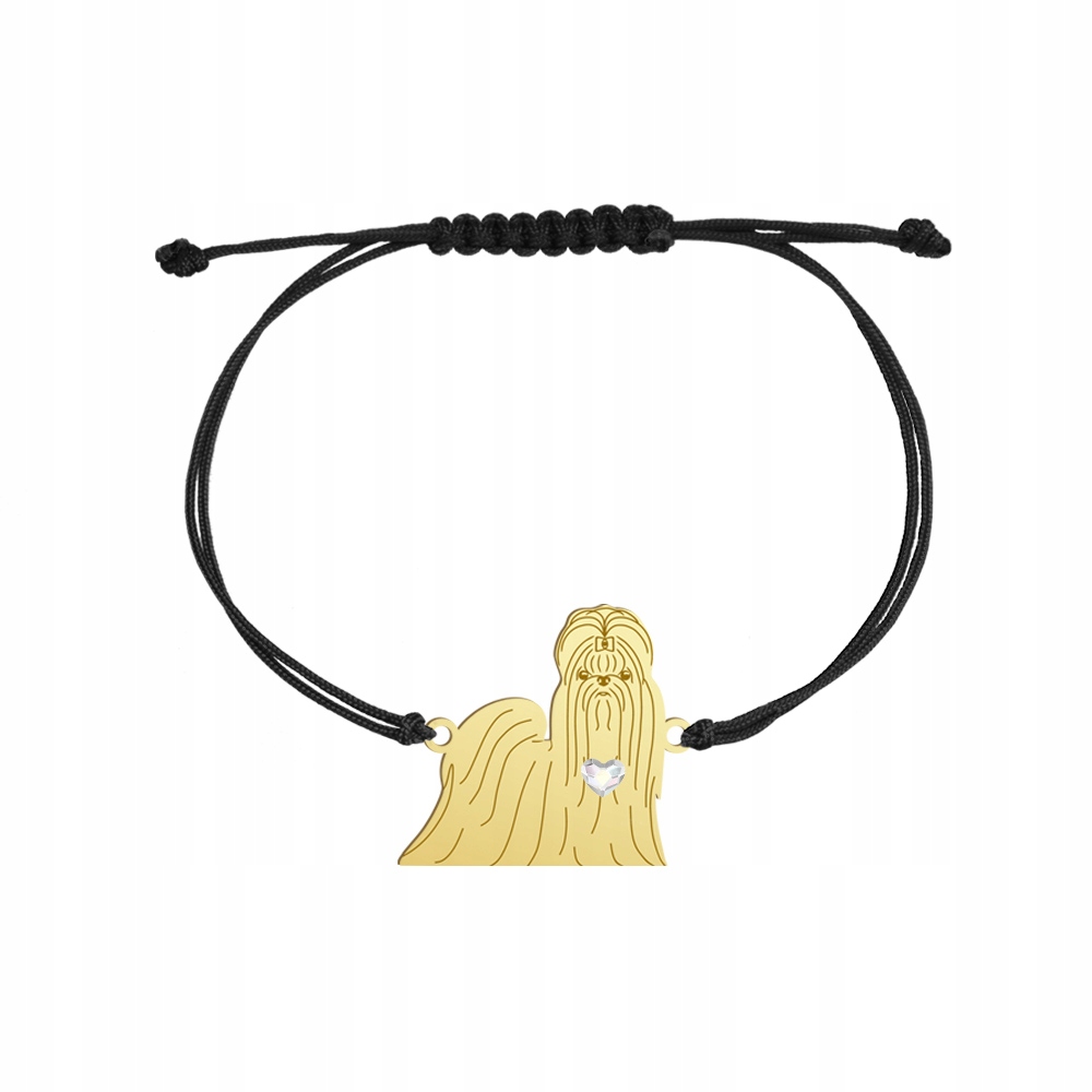 Zlatý náramek s psem Shih Tzu 925 Dárek Šperky Gravírování Bonus